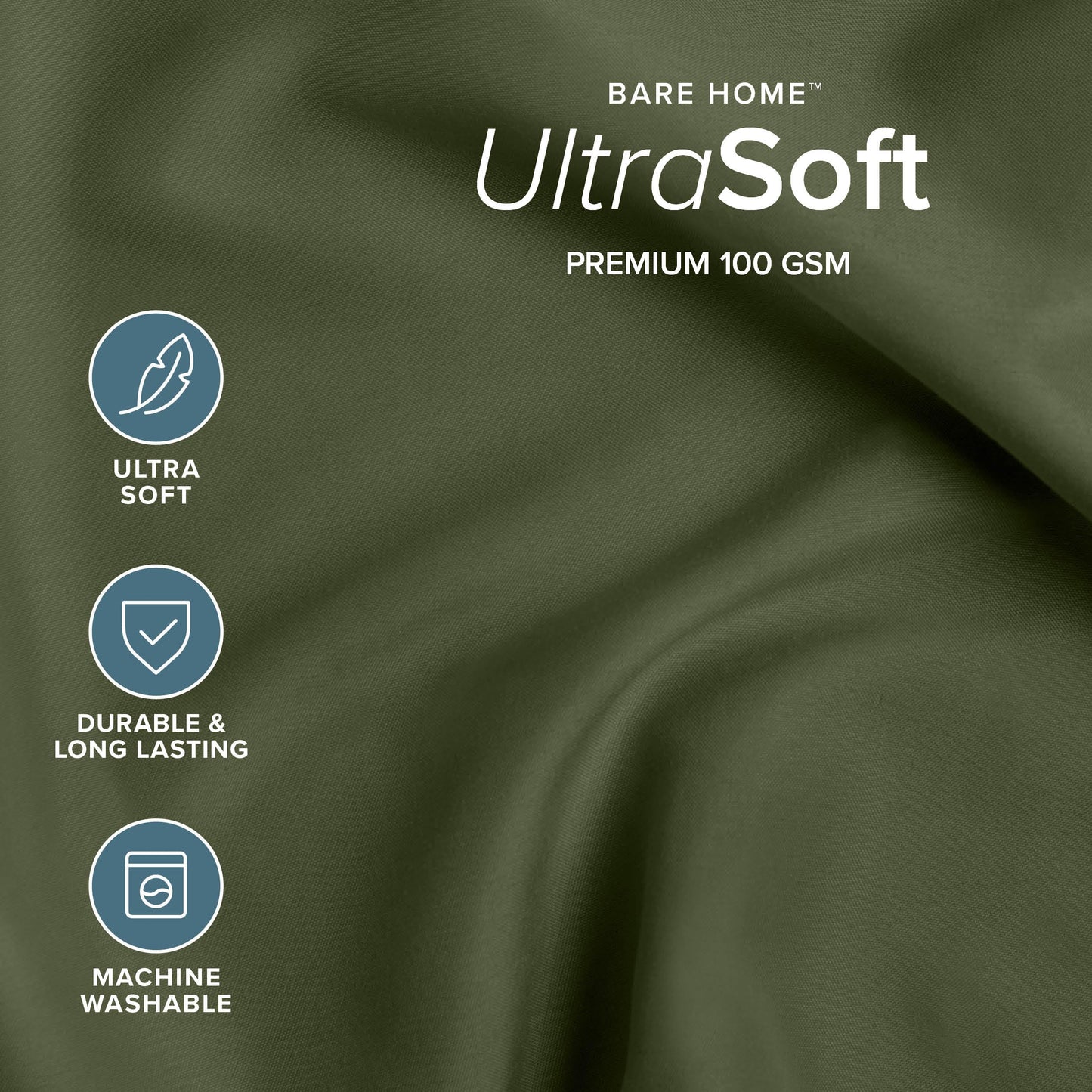 Bare Home Bed-in-A-Bag 7 Piece Comforter & Sheet Set - King - Goose Down Alternative - Ultra-Soft 1800 Premium - Bed Set (King, Cypress/Cypress)