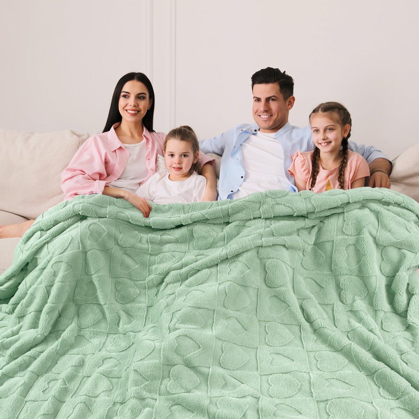 Bcareself Faux Fur Throw Blanket Ultra Soft Plush Fluffy Blanket for Couch, Bed, Sofa - Lightweight Yet Warm Winter Blanket for Women Men - Machine Washable Valentine Gifts 60x80 Inches Sage Green