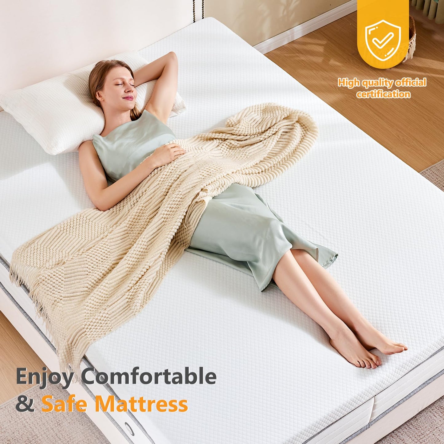 NEWBULIG 2 Inch Memory Foam Mattress Topper, a Supportive Memory Foam Pad with a Removable & Washable Cover, and a Non-Slip Ventilated Design for Full Beds