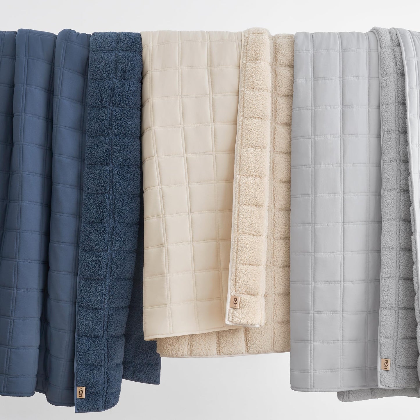 UGG Full/Queen Quilt Set with 2 Pillow Shams – 3 Piece Lightweight All-Season Bedspread, Ultra-Soft Fluffy Reversible Quilt Set for Apartment, Home & Modern Bedroom Decor, Cream (Gizelle)