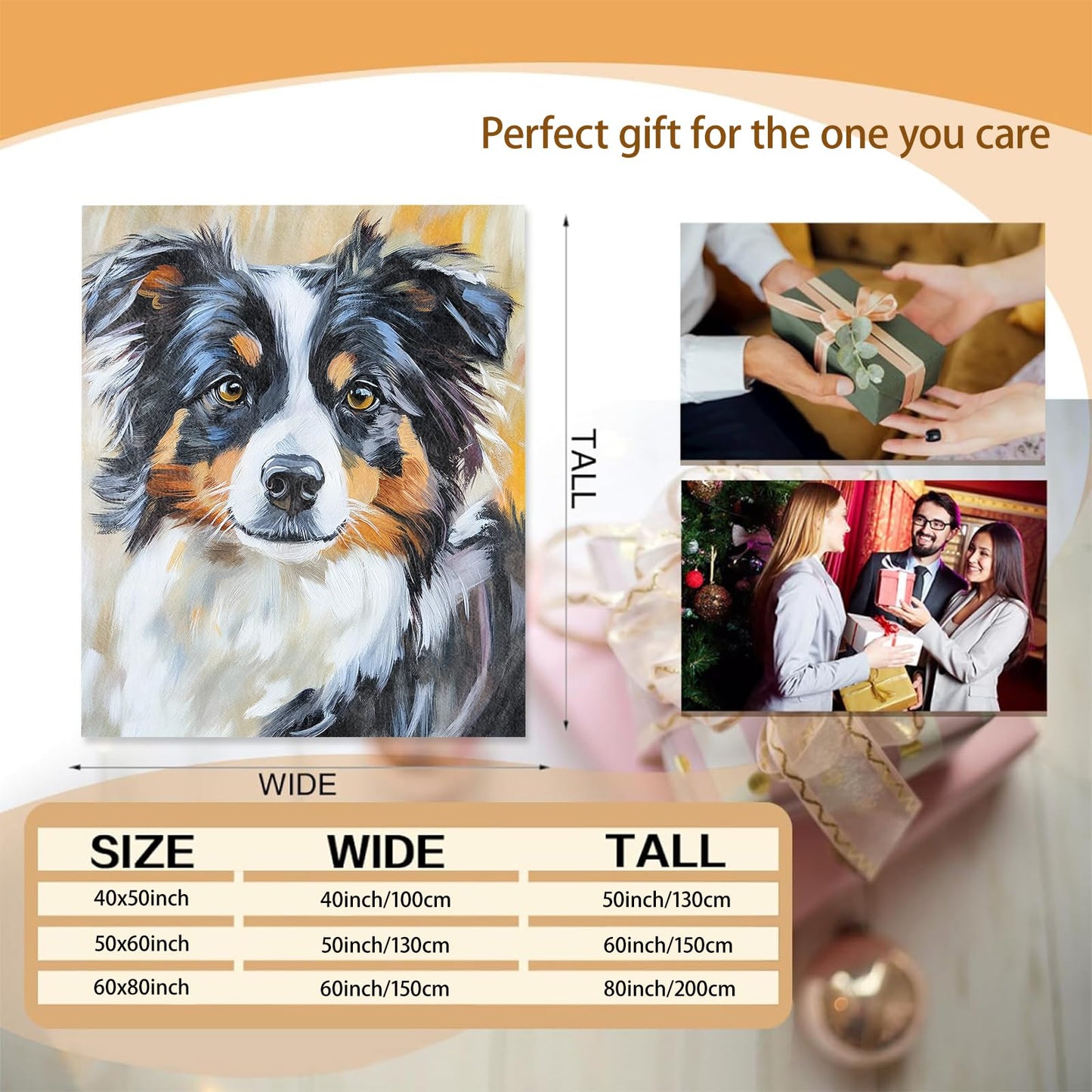 Australian Shepherd Theme Blanket Gifts for Women Girls, Soft Warm Lightweight Flannel Throw Blankets for Living Room Home Sofa Travel Decor 40" x 50"