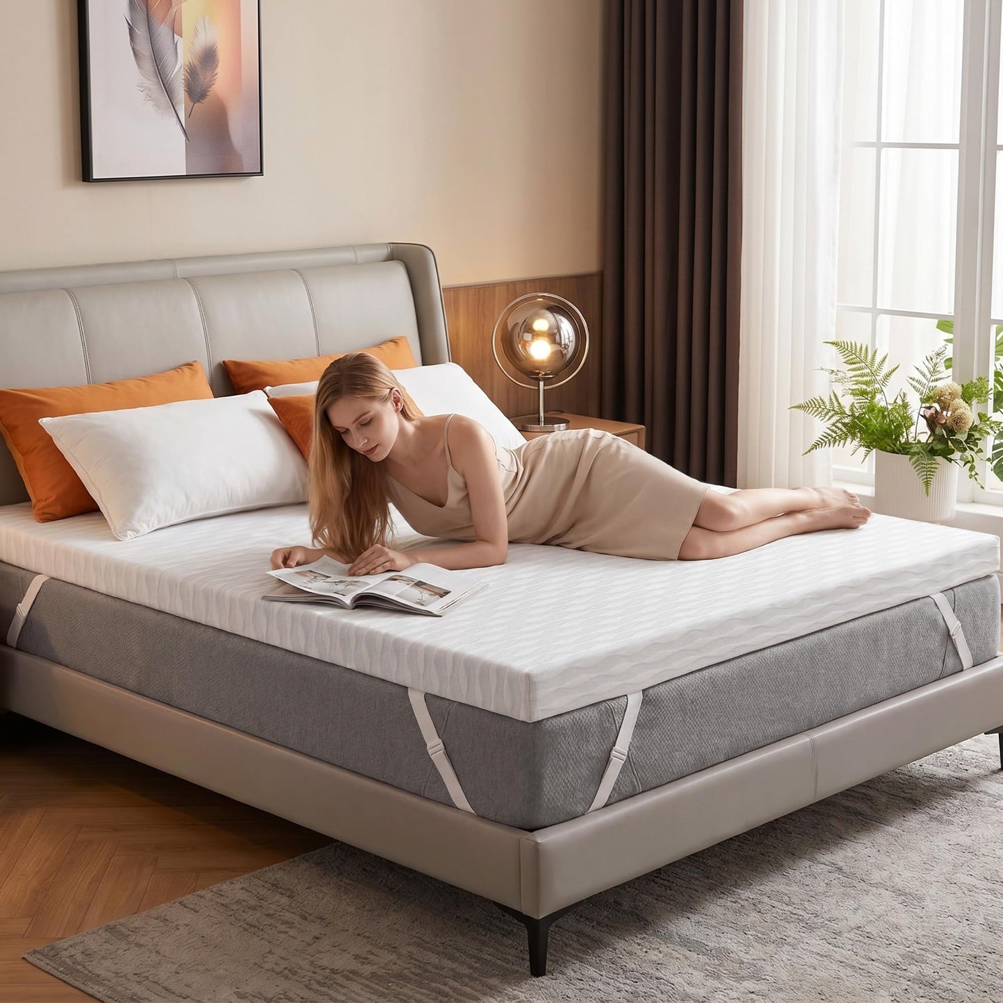Homkdom 3 Inch Gel Memory Foam Mattress Topper Twin Size, Cooling Mattress Pad for Pressure Relief, Mattress Topper for College Studends, Dorm Room Essentials
