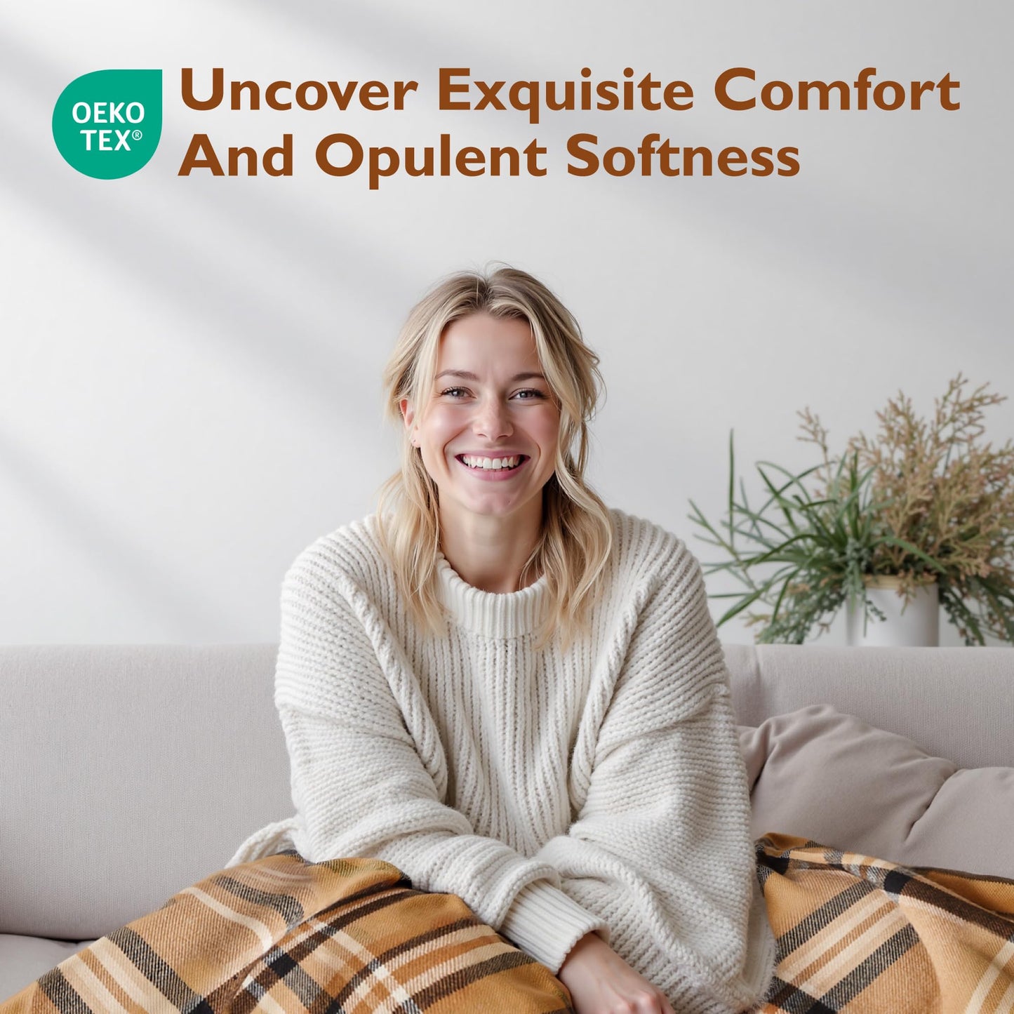 ALPHA HOME Soft Throw Blankets for Couch Bed, Warm Gifts for Women Men Pet Christmas
