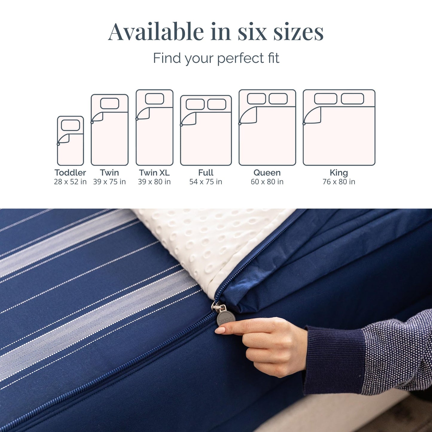 Beddy's Navy Blue All-in-One Zipper Bedding Set - Minky Lined - Twin