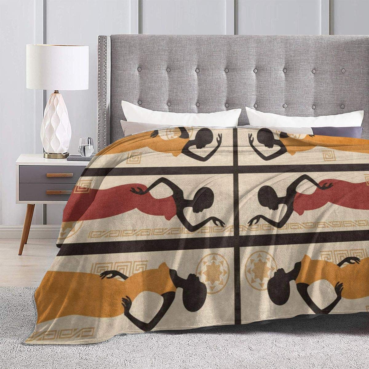 Ouqiuwa Beautiful African American Women Vintage Throw Blanket Plush Microfiber Flannel Fleece Blanket 50X40 Inch for Bed Sofa Couch Camping Travel
