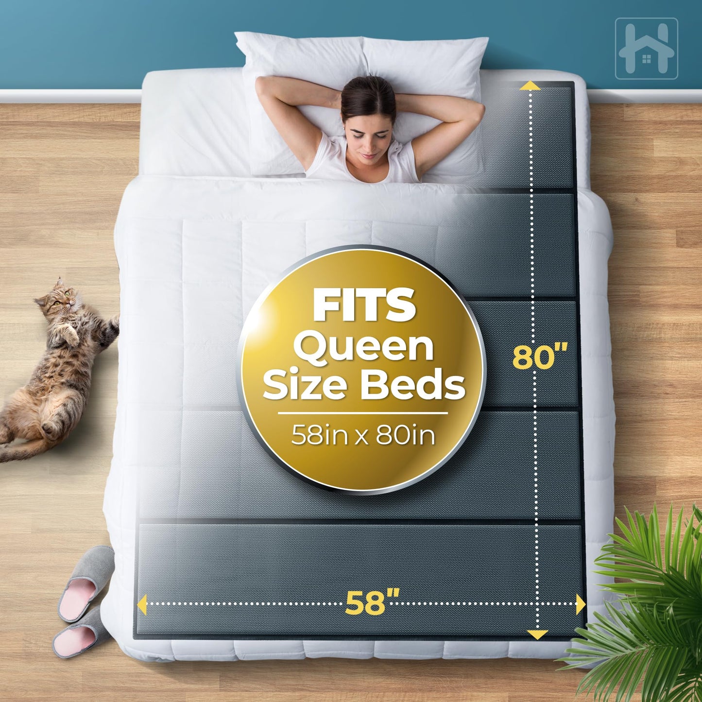 Golden Home Essentials 58in x 80in Heavy Duty Bunkie Board for Queen Size Bed, Extra Sturdy Bed Board for Frame - Low Profile Under Mattress Support Board to Stop Sagging Mattress