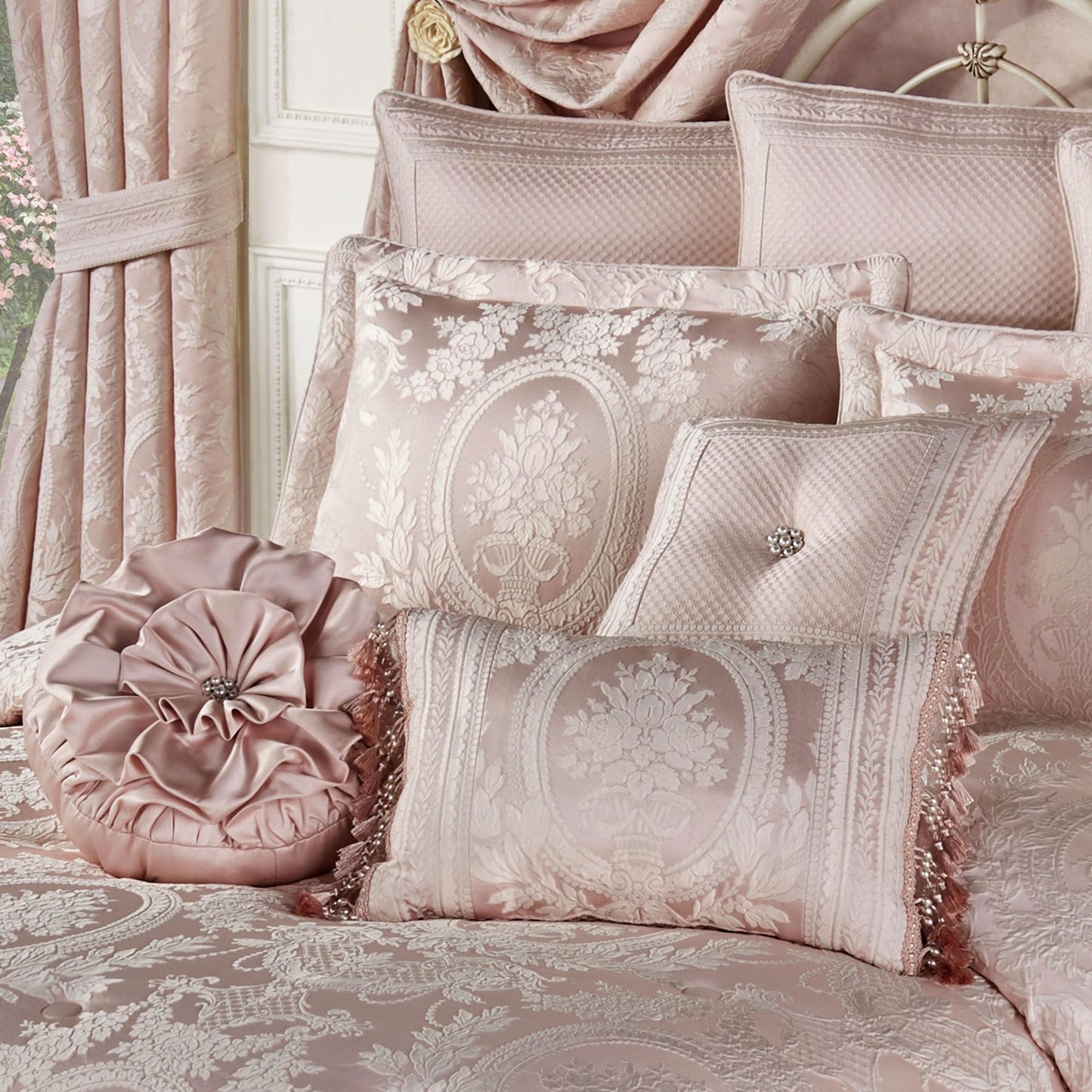 Marquessa Luxury Comforter, Blush Pink, Queen, 11 Pc Set
