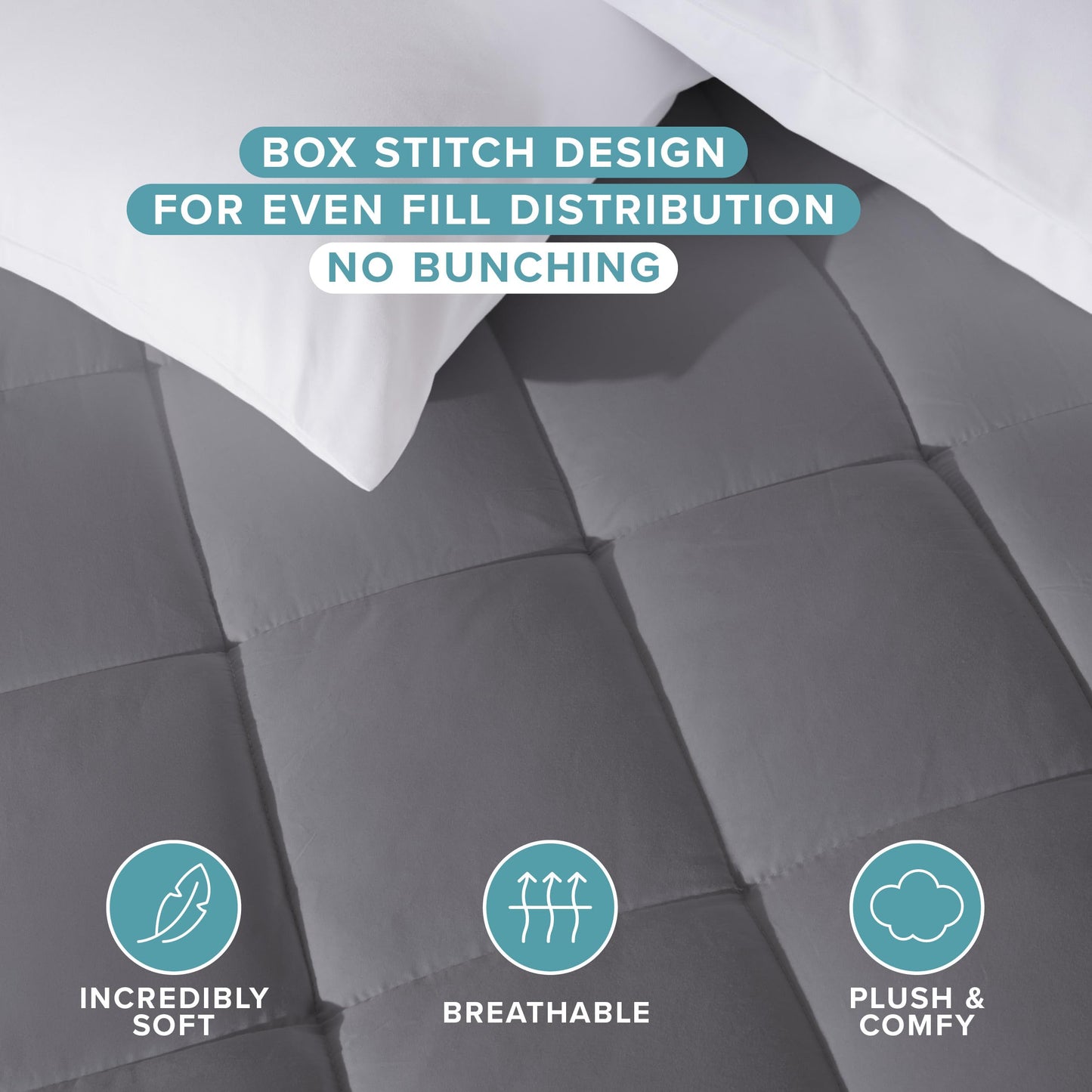 Bare Home Mattress Topper Cotton Top - Twin Extra Long - Plush Topper for Mattress - College Dorm Room Essentials - Cooling Breathable Air Flow - 8" to 21" Deep Pocket - Soft Bed Pad (Twin XL, Grey)