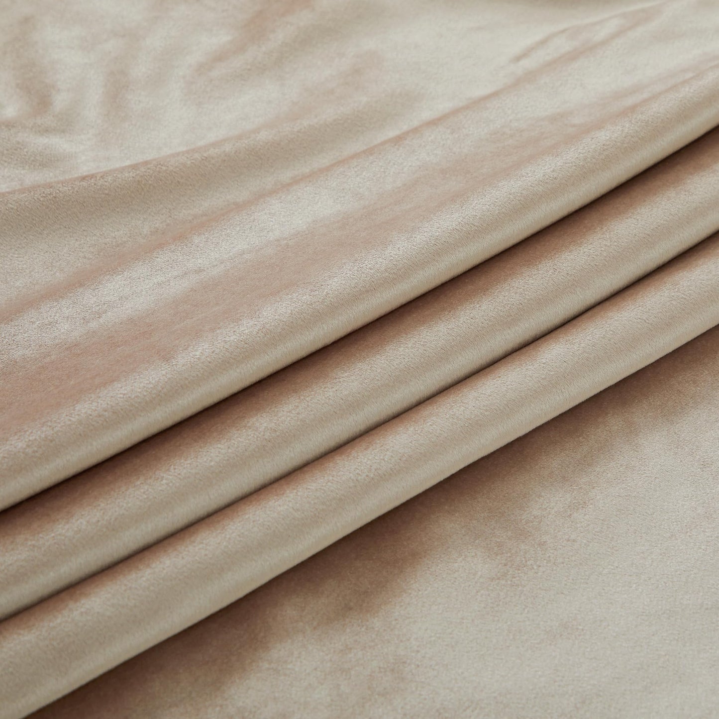 PRIMROSE Champagne Polyester Velvet Curtains 96 inch Long for Living Room,Set of 2 Panels Blackout Rod Pocket Back Tab Window Treatment Room Darkening Heavy Decorative Curtains Drapes for Bedroom