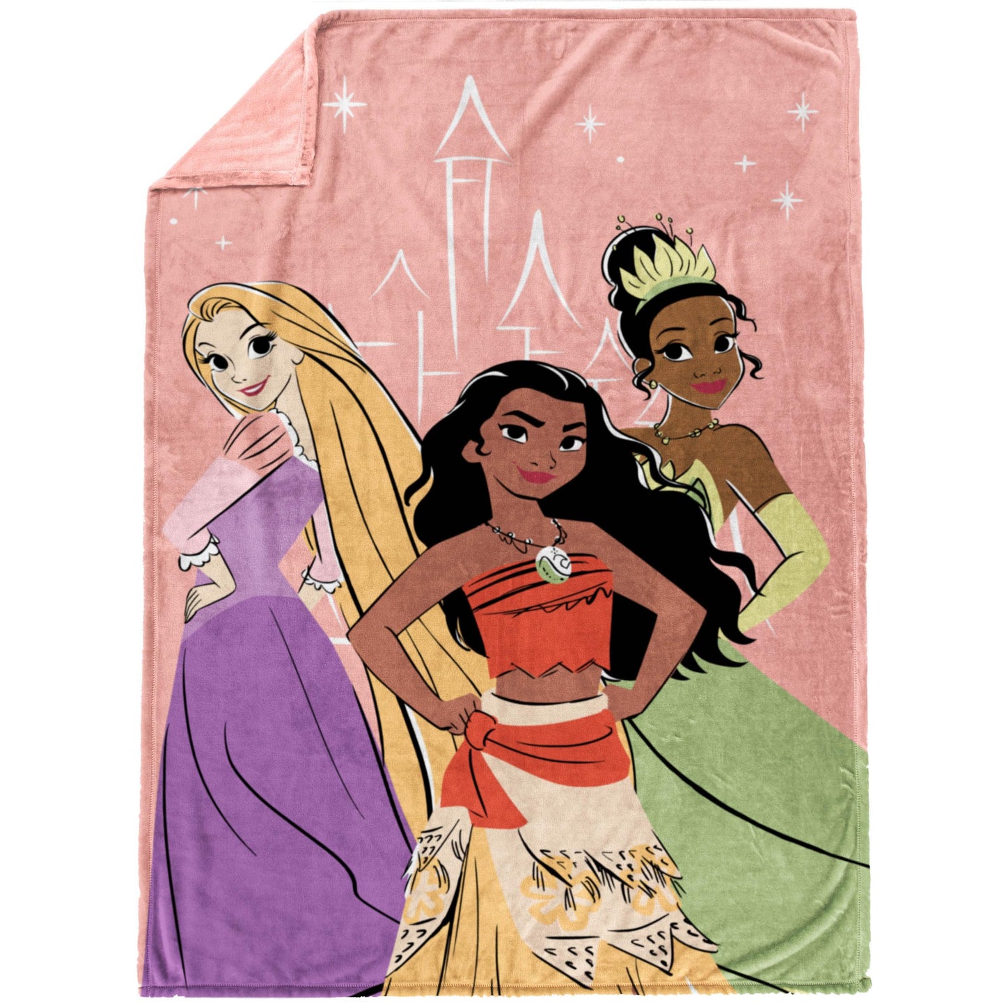 Jay Franco Kids Plush Throw Blanket – Soft & Cozy Fleece Throw for Bedroom & Couch Décor, Official Licensed Product, Pink - Disney Princess, 60x90 - Large Blanket