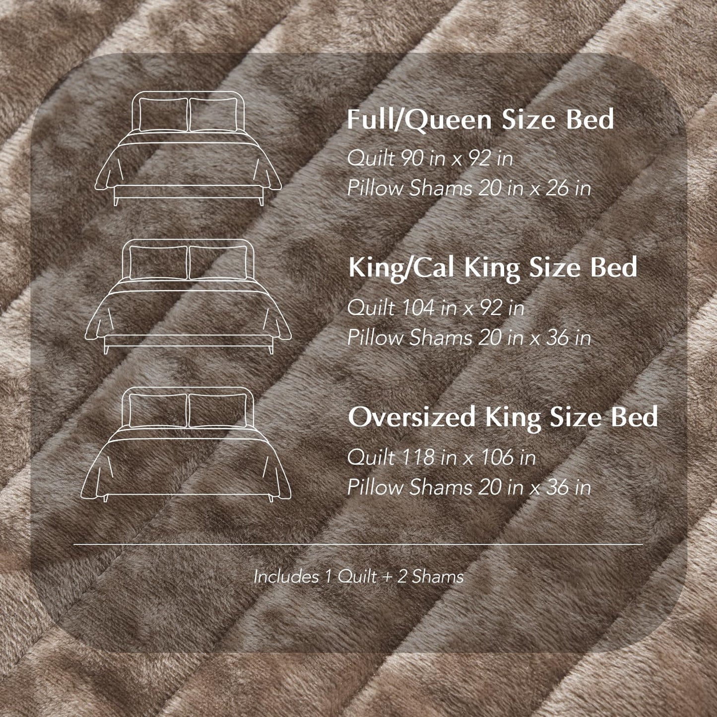 EverGrace Velvet Quilt Set King Size, Luxurious Soft Striped Channel Bedding Set, Lightweight Velvet Comforter for All Season, Oversized Bedspread Coverlet with 2 Matching Shams, Mocha Brown