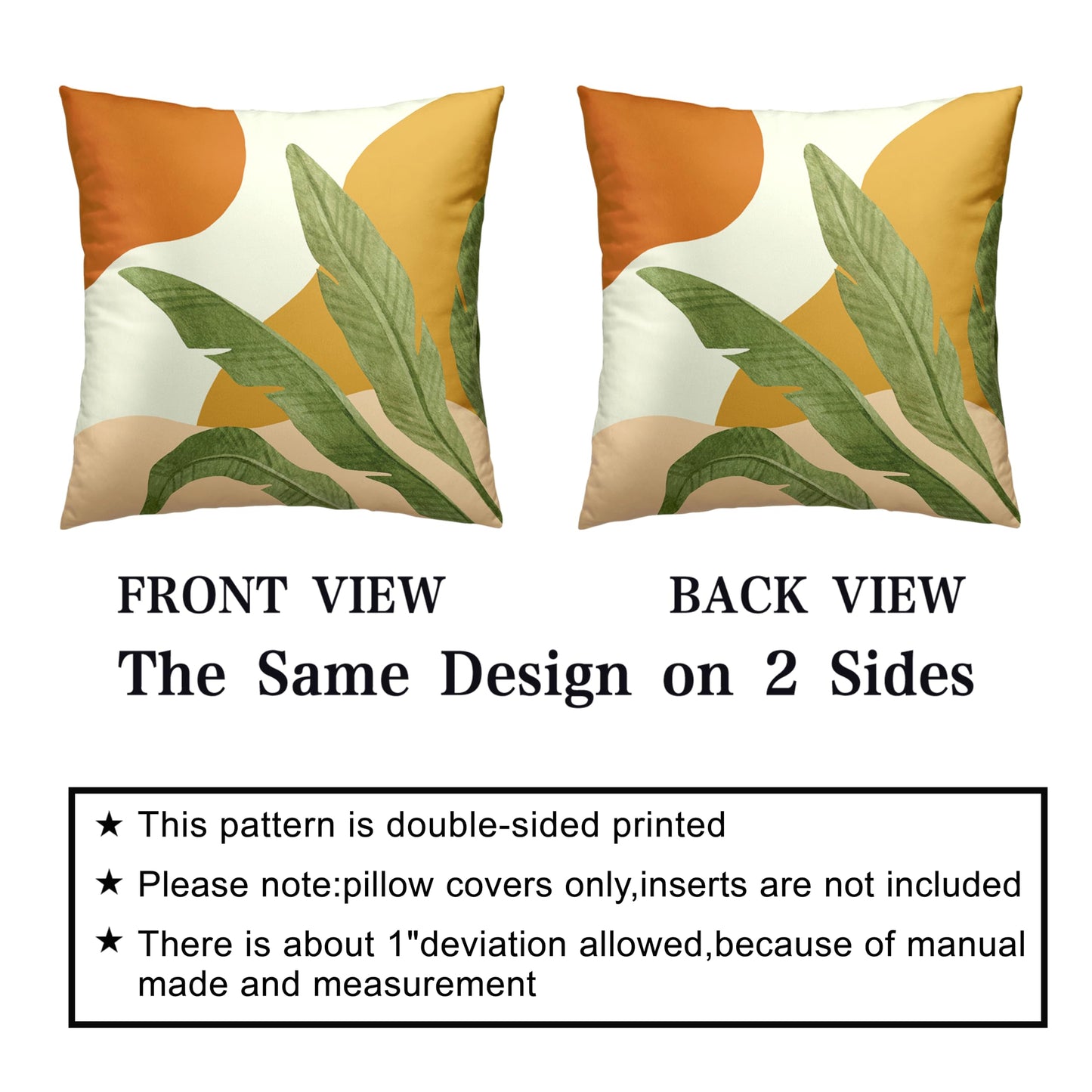 Kwlegh Abstract Boho Pillow Covers 18X18 Tropical Leaves Throw Pillow Covers Set of 2 Modern Palm Tree Decorative Pillow Case for Living Room Couch Patio Home Decor