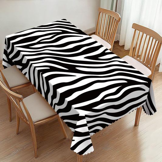 ZYPHORIEL Zebra Stripes Rectangle Tablecloths Black and White Print Table Cloths Dacorative Kitchen Dining Tablecloth for Rectangular Tables,Washable Table Cover for Party 54 x 72 Inch