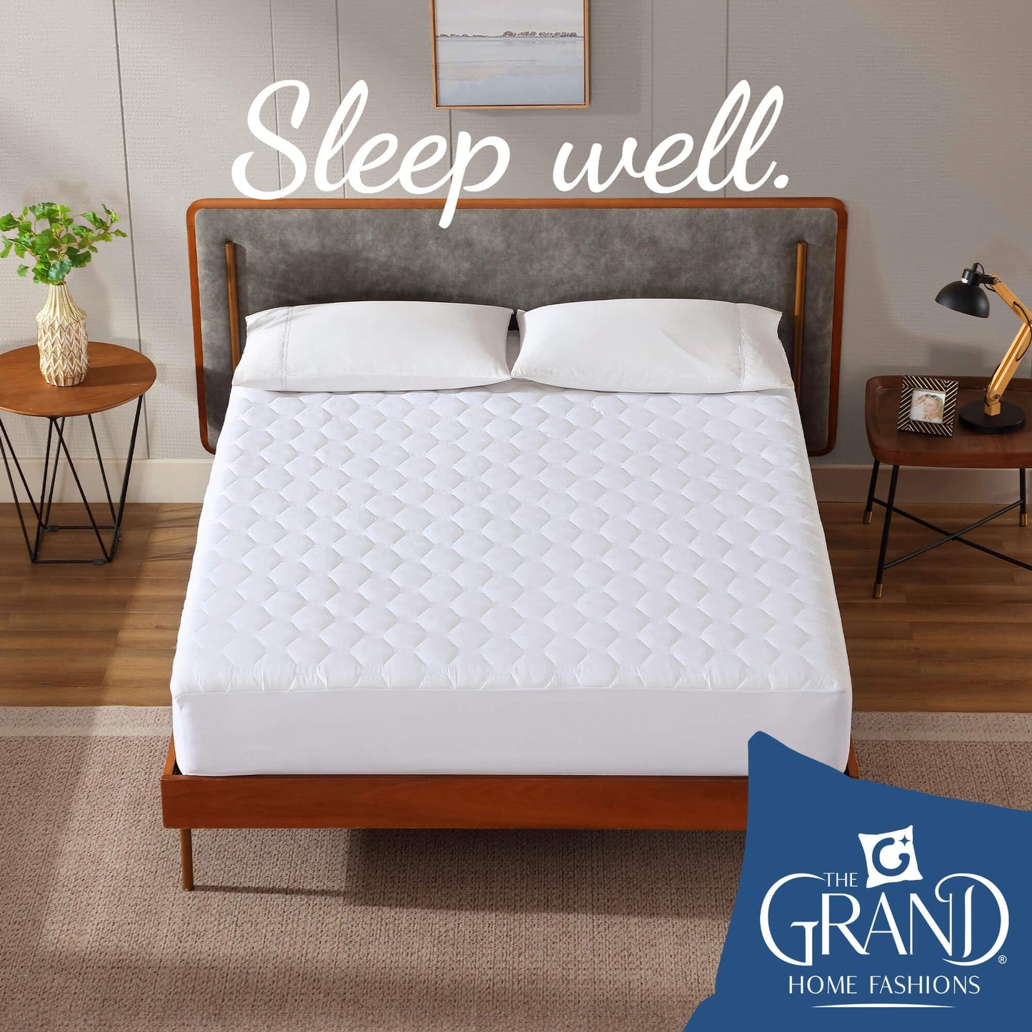 The Grand Hotel Collection Full Size Mattress Pad - Thin, Lightweight, and Breathable Mattress Pad - Ideal for Hot Sleepers & Plush Mattresses - Stretch Fits up to 15" - Easy to Wash (54 x 75)