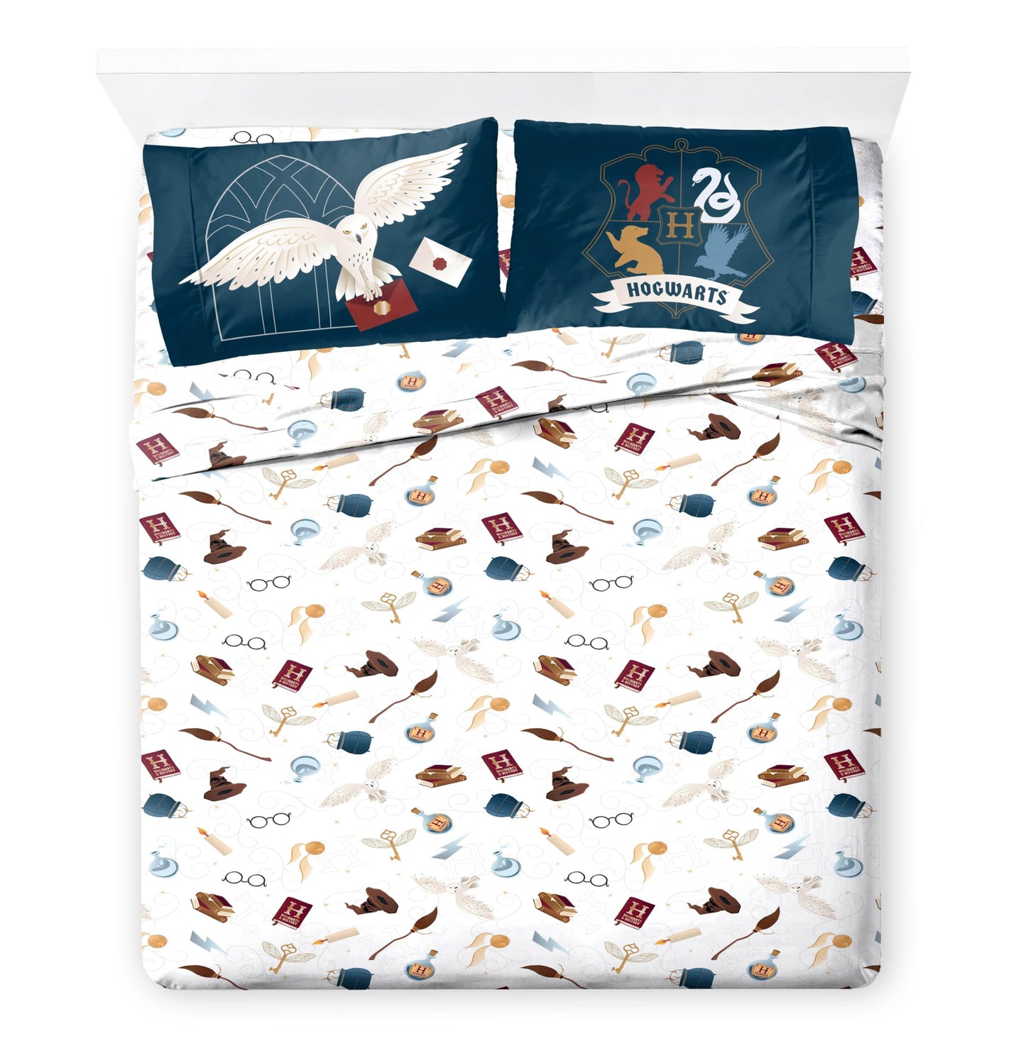 Jay Franco Kids Bed Set, Dark Grey, Harry Potter, 7 Piece Full