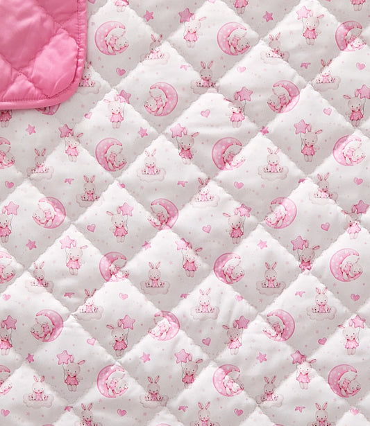 Bunny Toddler Comforter - Down Alternative Toddler Microfiber Comforter - Lightweight & Warm Baby Quilt Blanket - Soft & Breathable - Kids Duvet Insert for Crib & Stroller - Machine Washable - 39x47