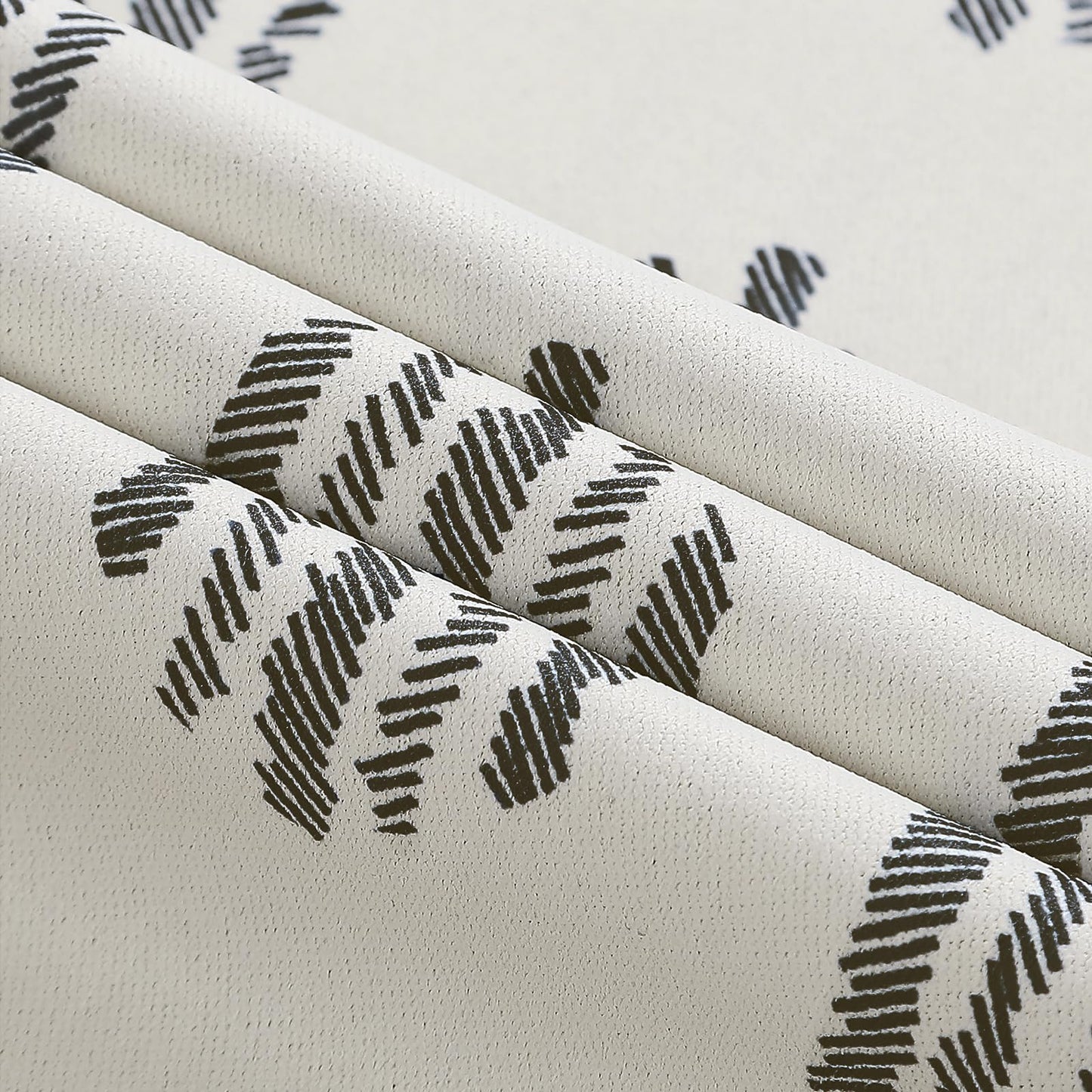 Melodieux Blackout Boho Curtain 84 Inch Long for Bedroom 1 Panel Extra Wide Cotton Curtains Black on Beige Striped Pattern Bedroom Curtains Grommet Room Darkening Thermal Insulated