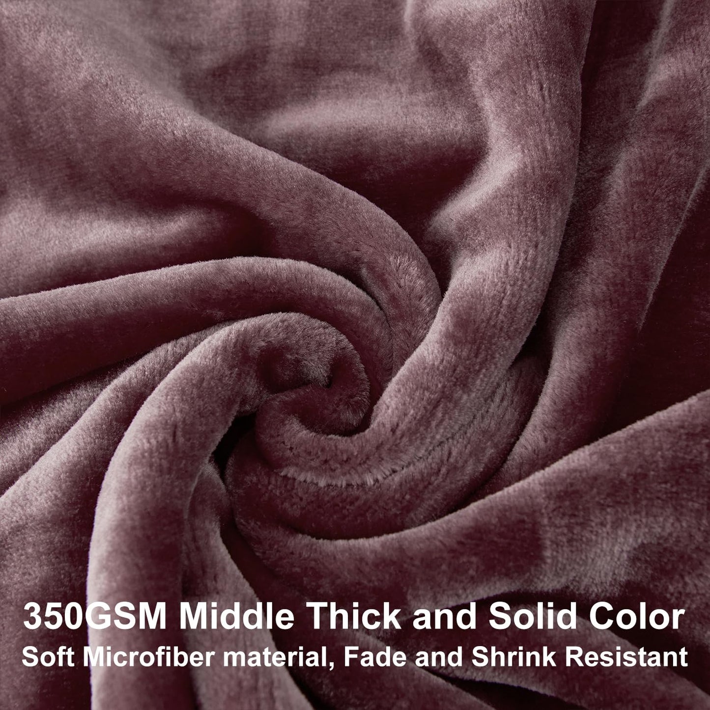 JYK Fleece Plush Blanket, Korean Mink, Queen 79" x 91" - Super Soft, Warm, Lightweight, Cozy Fuzzy Solid Color Brown