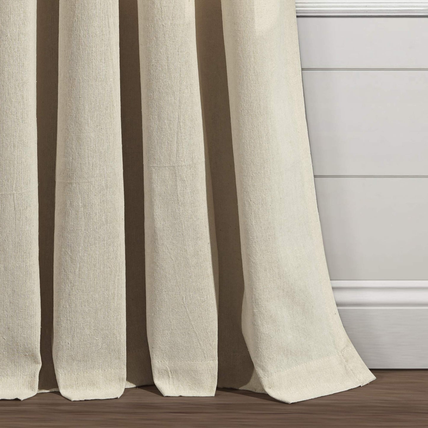 Lush Decor Boho Pom Pom Tassel Linen Textured Window Curtain Panel, Single 52" W x 95" L Linen -