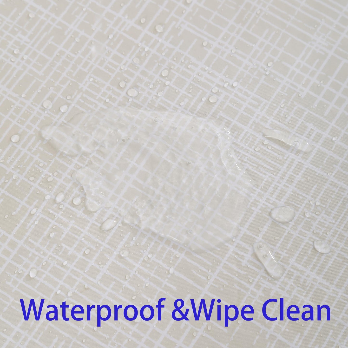 Heavy Duty Vinyl Tablecloth with Flannel Backing Waterproof Oil-Proof Plastic Table Cloth Stain-Resistant Wipeable Rectangle or Square Table Cover for Indoor and Outdoor (Beige Striped,54x54 Inch)