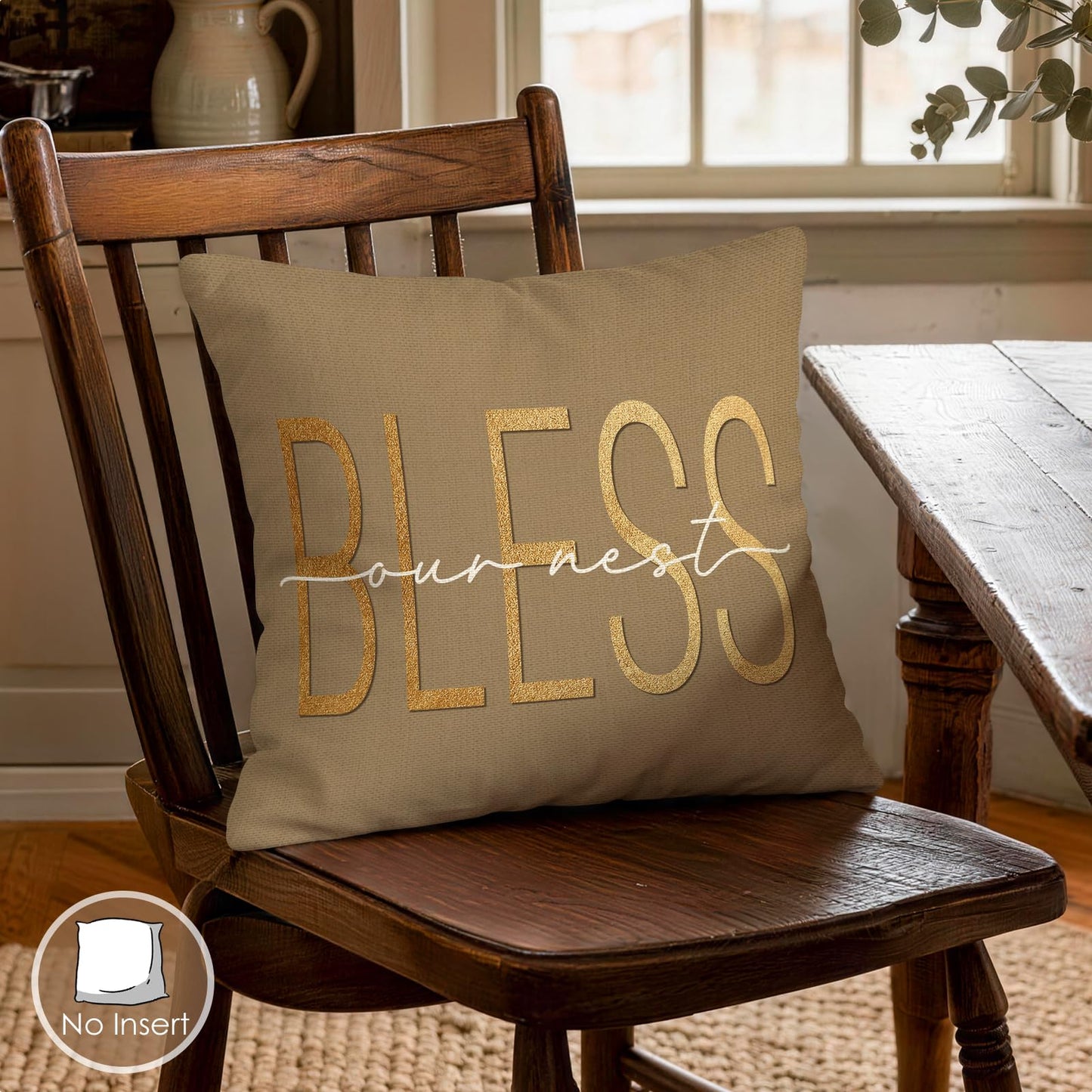 OBSEDE Inspirational Beige Marble Decorative Throw Pillow Covers 18 × 18 in, Set of 4, Couch Cushion Cases Inserts for Sofa Bed Living Room Home Decor, Single-Sided Print