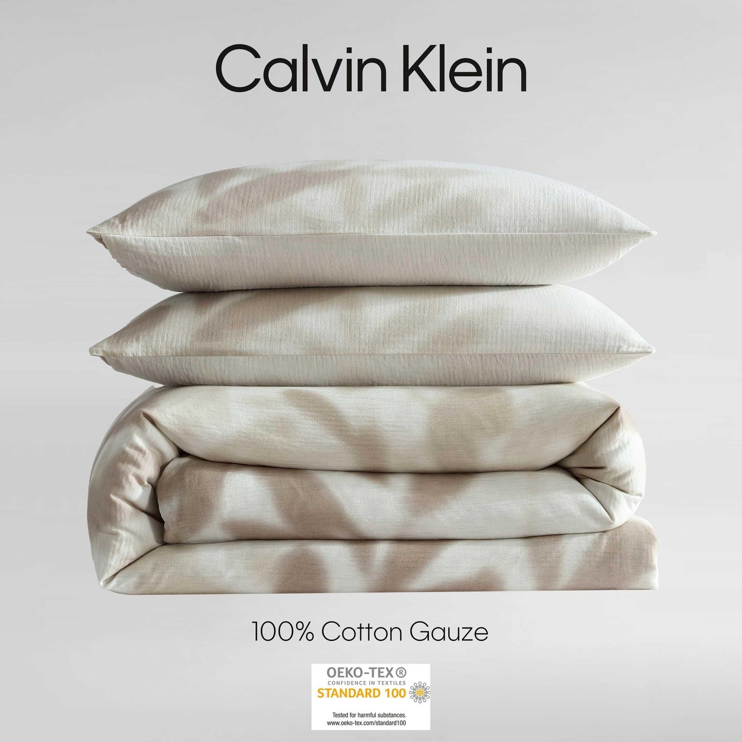 Calvin Klein - King Comforter Set, Floral Inspired Soft Bedding with Matching Shams, Oeko-Tex Certified (Shadow Branches Beige, King)