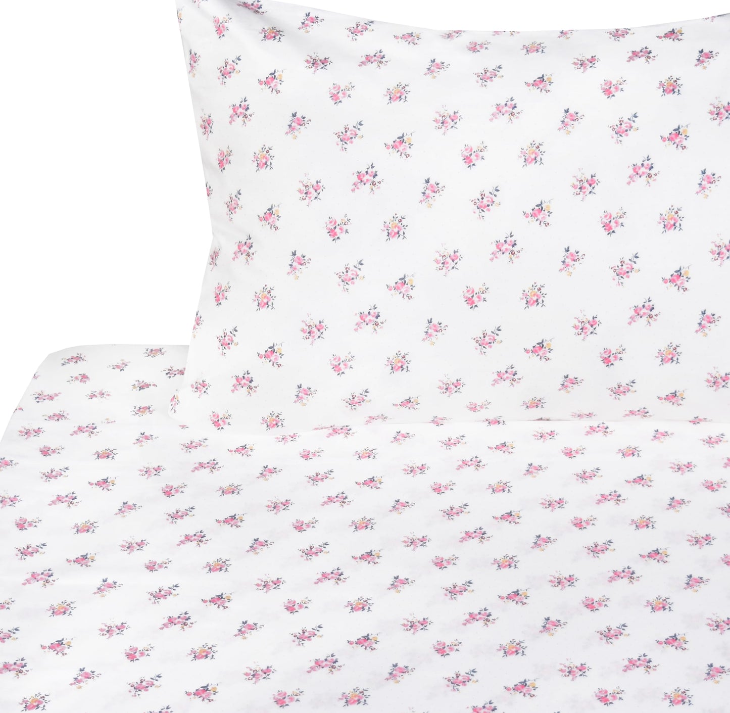 J-pinno Little Rose Flower Red Cute Adorable Twin Sheet Set for Kids Girls Teens Children,100% Cotton, Flat Sheet + Fitted Sheet + Pillowcase Bedding Decoration Gift Set (Rose, Twin)