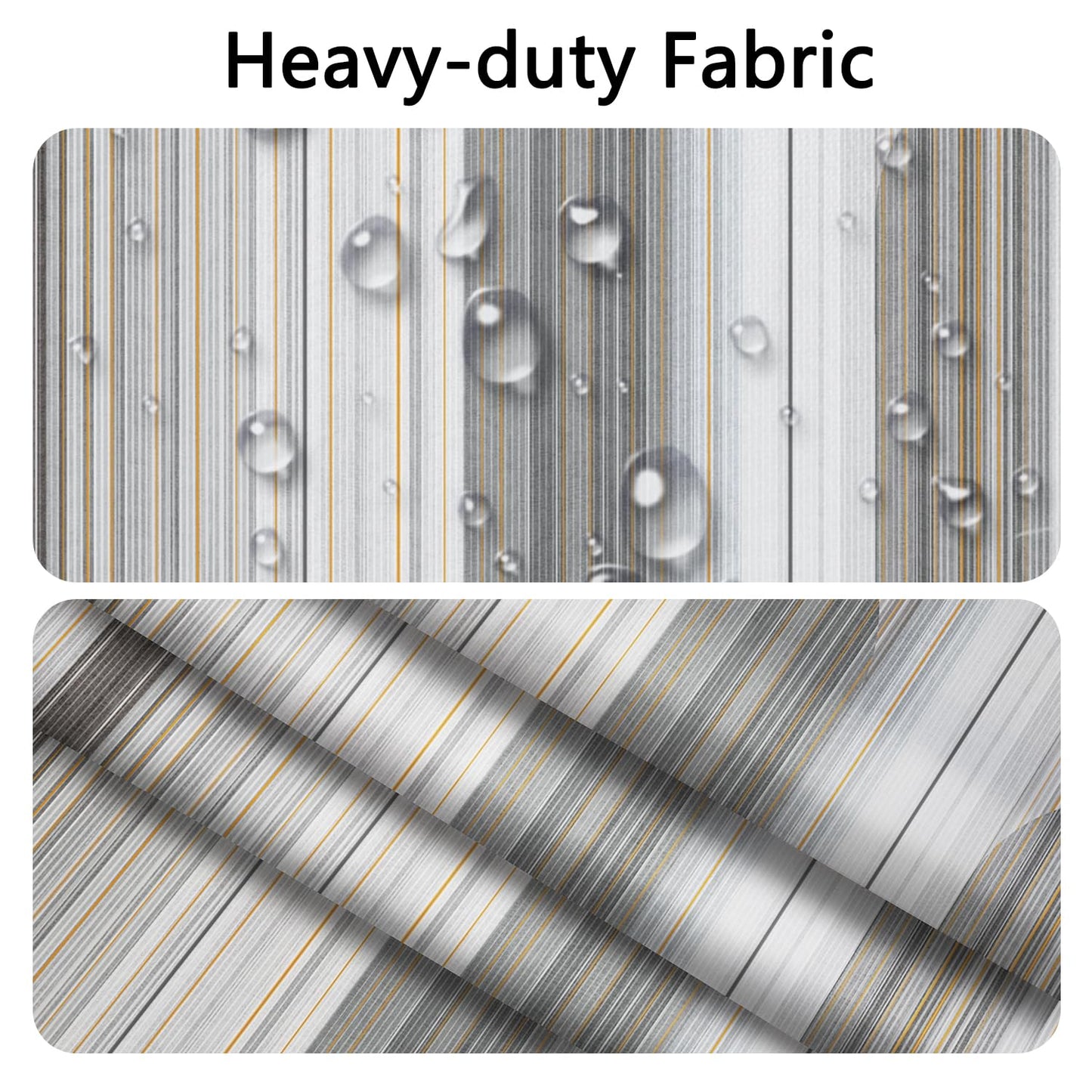 NAEMBCU No Hook Shower Curtain with Snap in Fabric Liner Set 71x74 Inch
