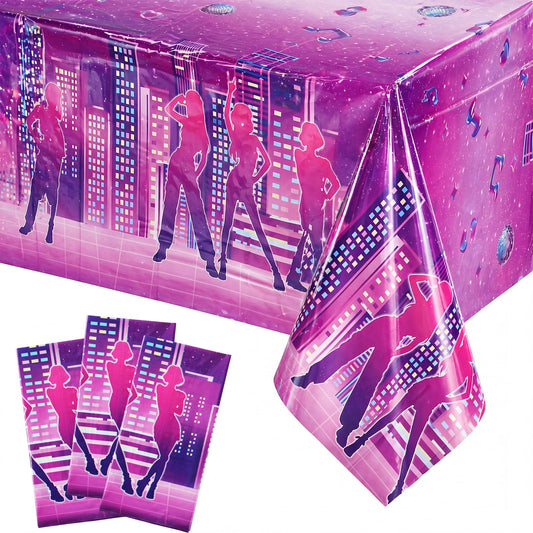 Irenare 3 Pack Kpop Theme Table Cloth Korean 54 x 108 Inch Kpop Birthday Decoration Girl Group Table Cover Disposable Waterproof Plastic Tablecloth for Birthday Supply Girl Fan Concert(Silhouette)