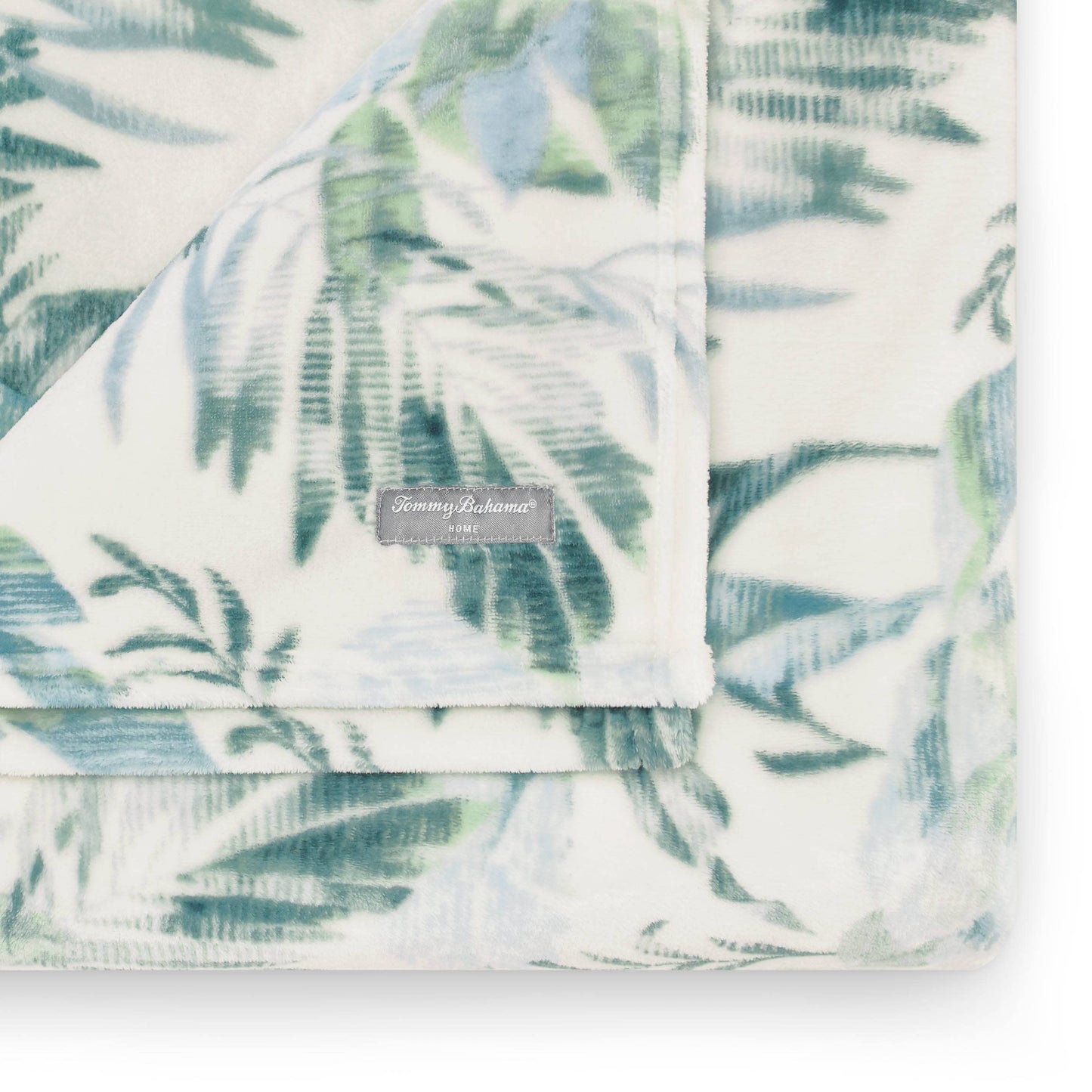 Tommy Bahama - Throw Blanket, Plush Fleece Bedding, Tropical Bedding Set for Bed or Couch (Wallpaper Leaves Green, 50" x 70")