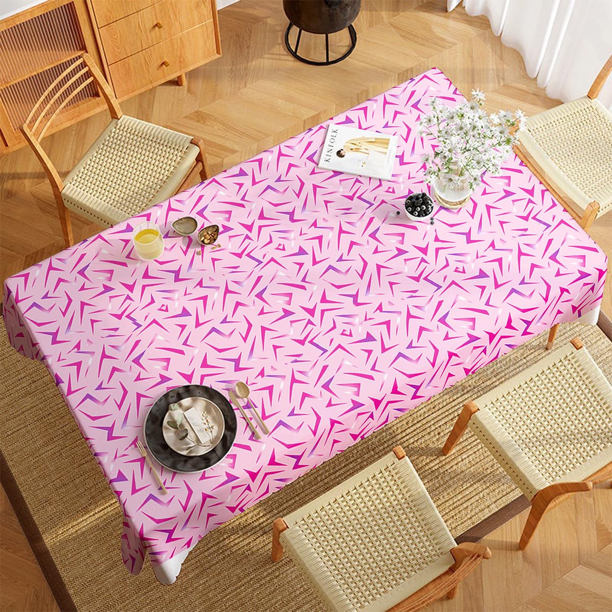 YTHKJS 2Pcs Demon Birthday Party Tablecloth Hunter Theme Party Table Decoration Demon Energy Disposable Tablecloths