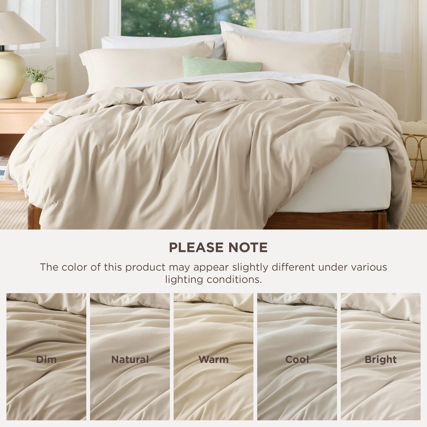 Bedsure Duvet Cover Queen Size - Soft Double Brushed Bedding Set for Kids & Adults, Zipper Closure, 3 Pieces, Includes 1 Duvet Cover (90"x90") & 2 Pillow Shams, NO Comforter, Linen