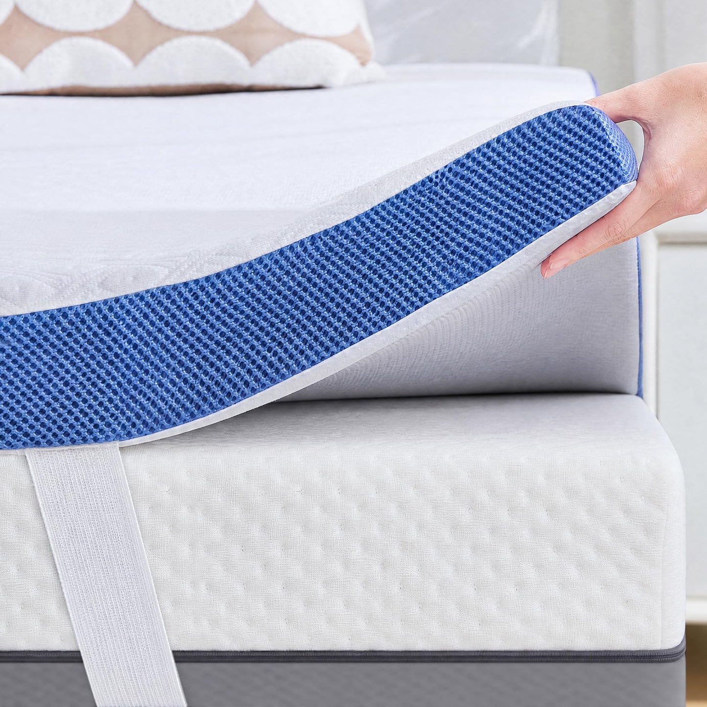 BDEUS 2 Inch Gel Memory Foam Mattress Topper Twin Size, Cooling Mattress Topper for Back Pain Relief, Non-Slip Design with Removable & Washable Soft Bamboo Cover.