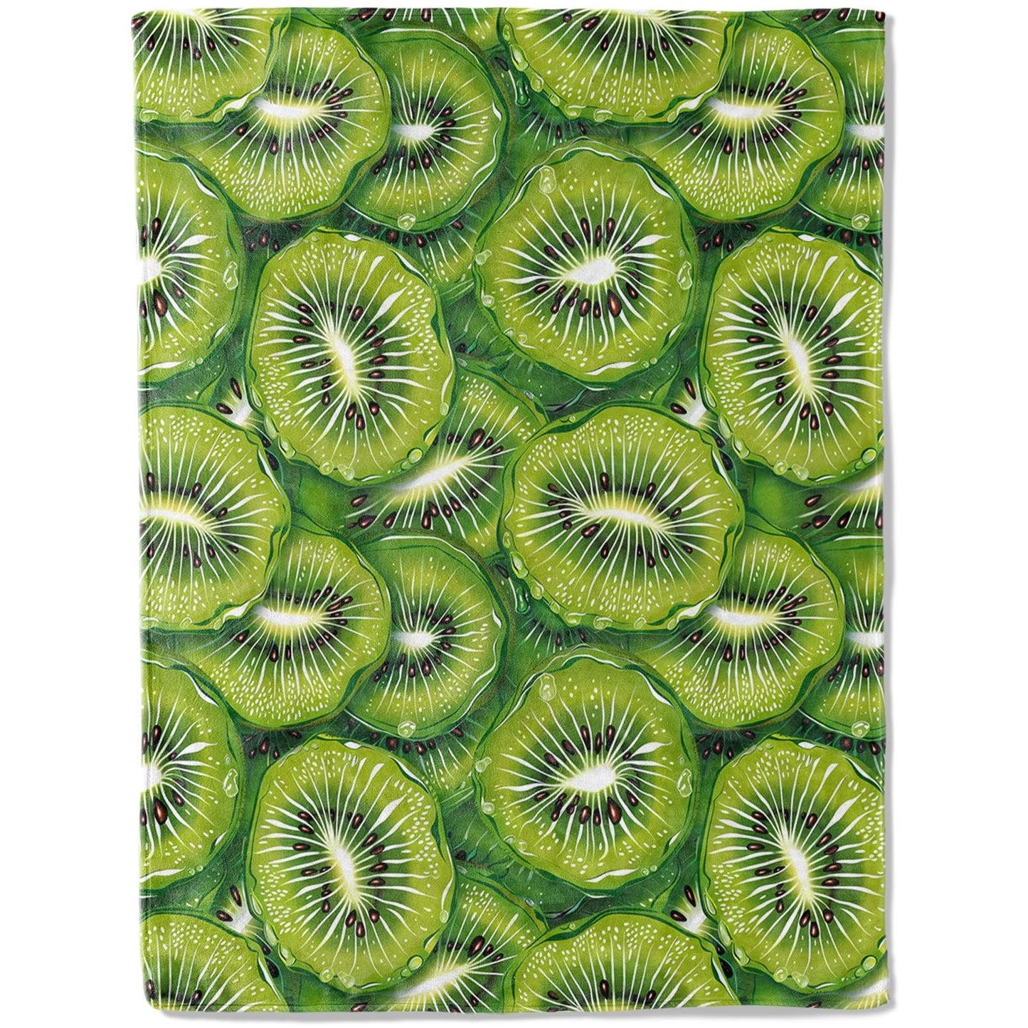 ainori Fresh Kiwifruit Throw Blanket 50x60 in, Fresh Green Kiwi Fruit Blankets for Couch Bedroom Living Room Indoor Decor, Lightweight Soft Cozy Bedding Birthday Gift for Kids Boys Adults