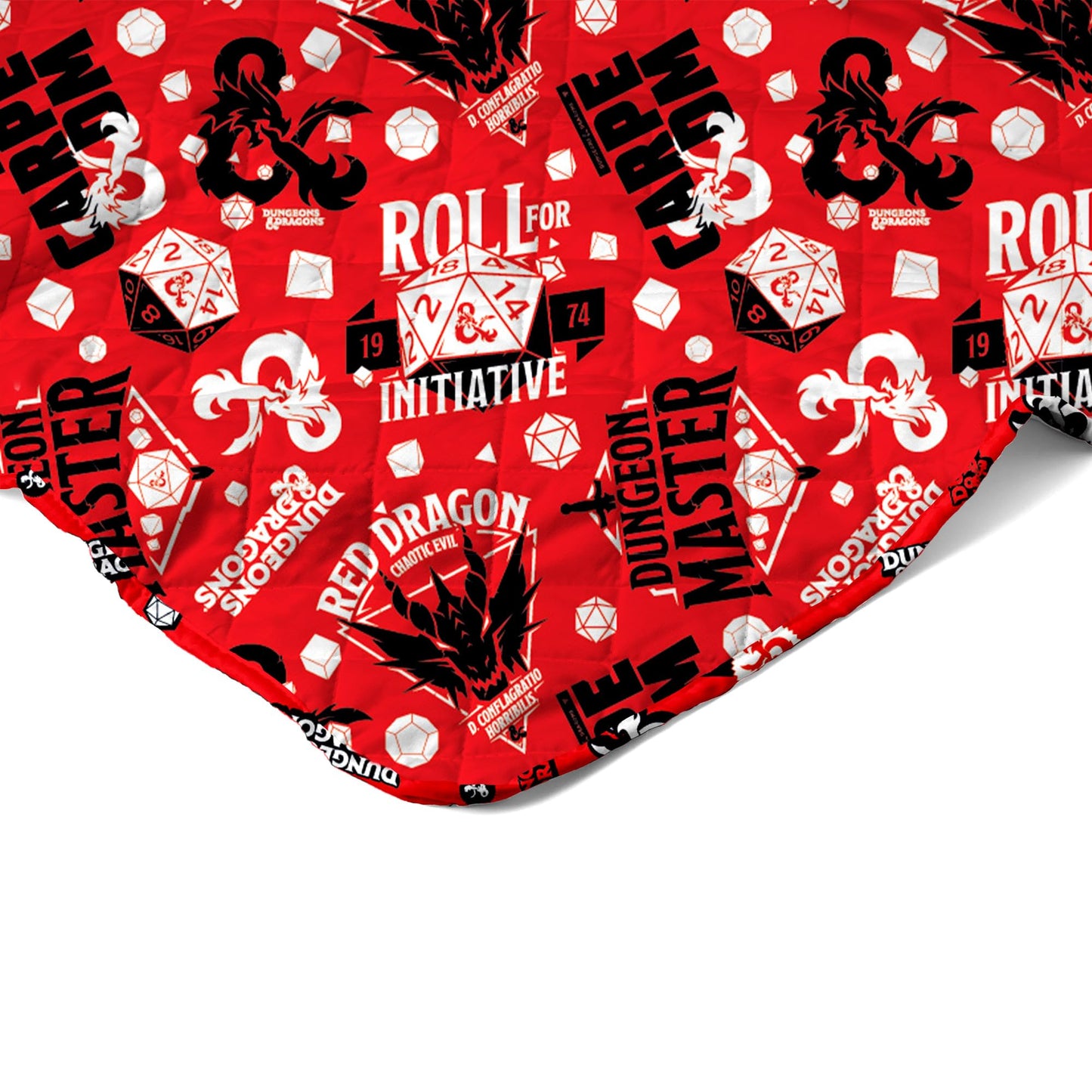Northwest Dungeons & Dragons Roll for Initiative Twin Quilted Blanket, Comfy Throw, Soft Lightweight Bedding for Bed, or Couch, 60 x 90 inches