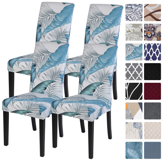 SearchI Dining Room Chair Covers Set of 4, Stretch Printed Parsons Chair Slipcovers Removable Washable Spandex Kitchen Chair Protector Cover for Dining Room, Hotel, Ceremony (Flower Pattern5)