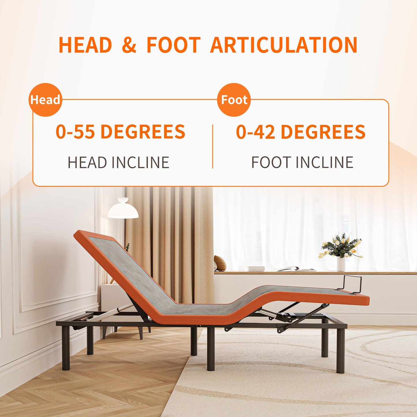 ESHINE Adjustable Bed Frame + 10 Inch Gel Memory Foam Mattress Twin XL Adjustable Bed Bluetooth APP Control, Wireless Remote, Zero Gravity, Anti Snore, Head and Foot Incline, 2000 Series