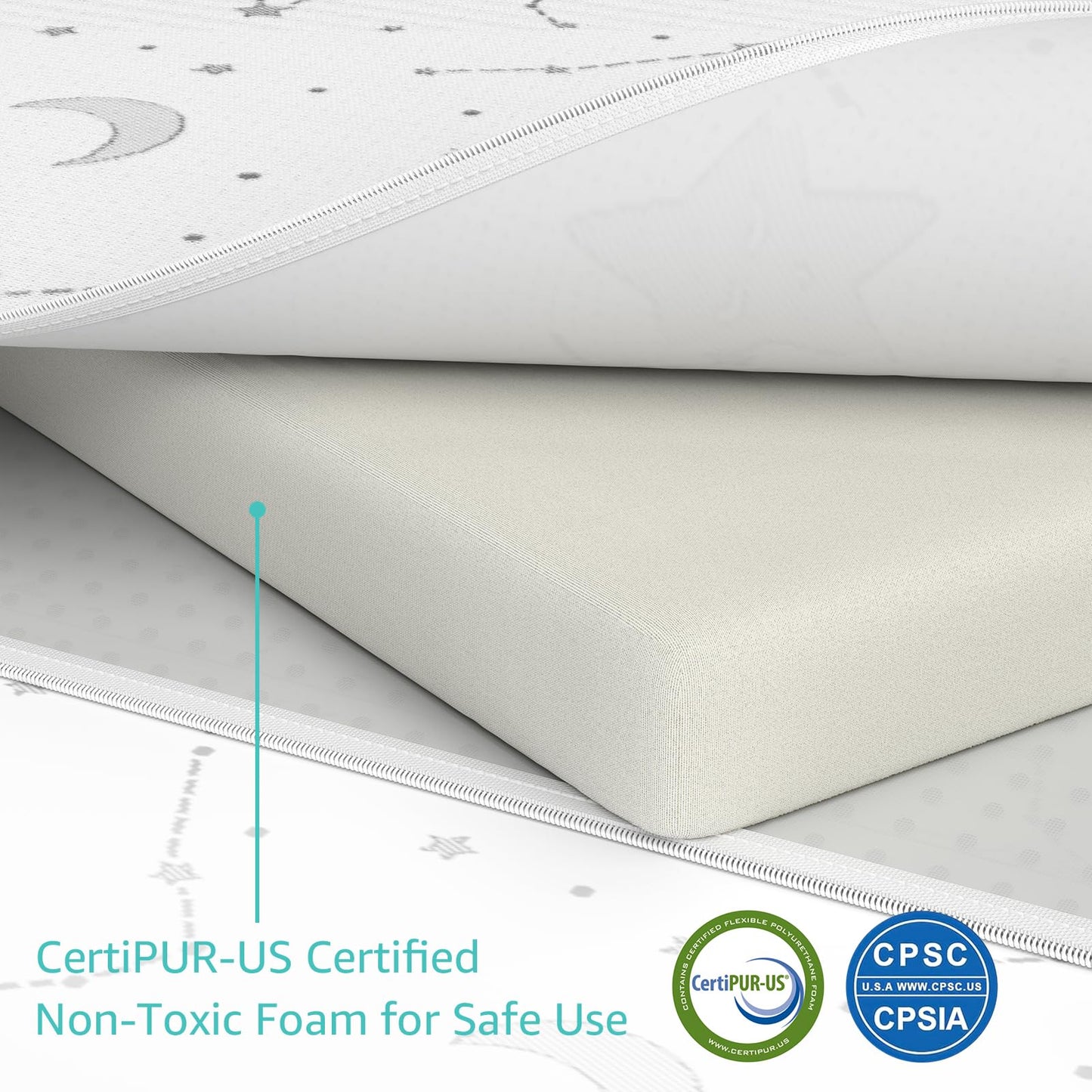 YENING Breathable Pack and Play Mattress Pad 38x26 Waterproof Baby Mattress for Pack N Play Matress Topper Waterproof 2 Pack