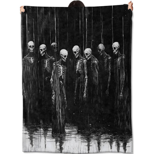 amepay Gothic Cave Ghost Vintag Blanket Gifts for Women Adult Girls,Goth Skeleton Retro Novelty Throw Blankets,Soft Comfy Lightweight for Home Halloween Couch Bed Sofa Decor 50x60in
