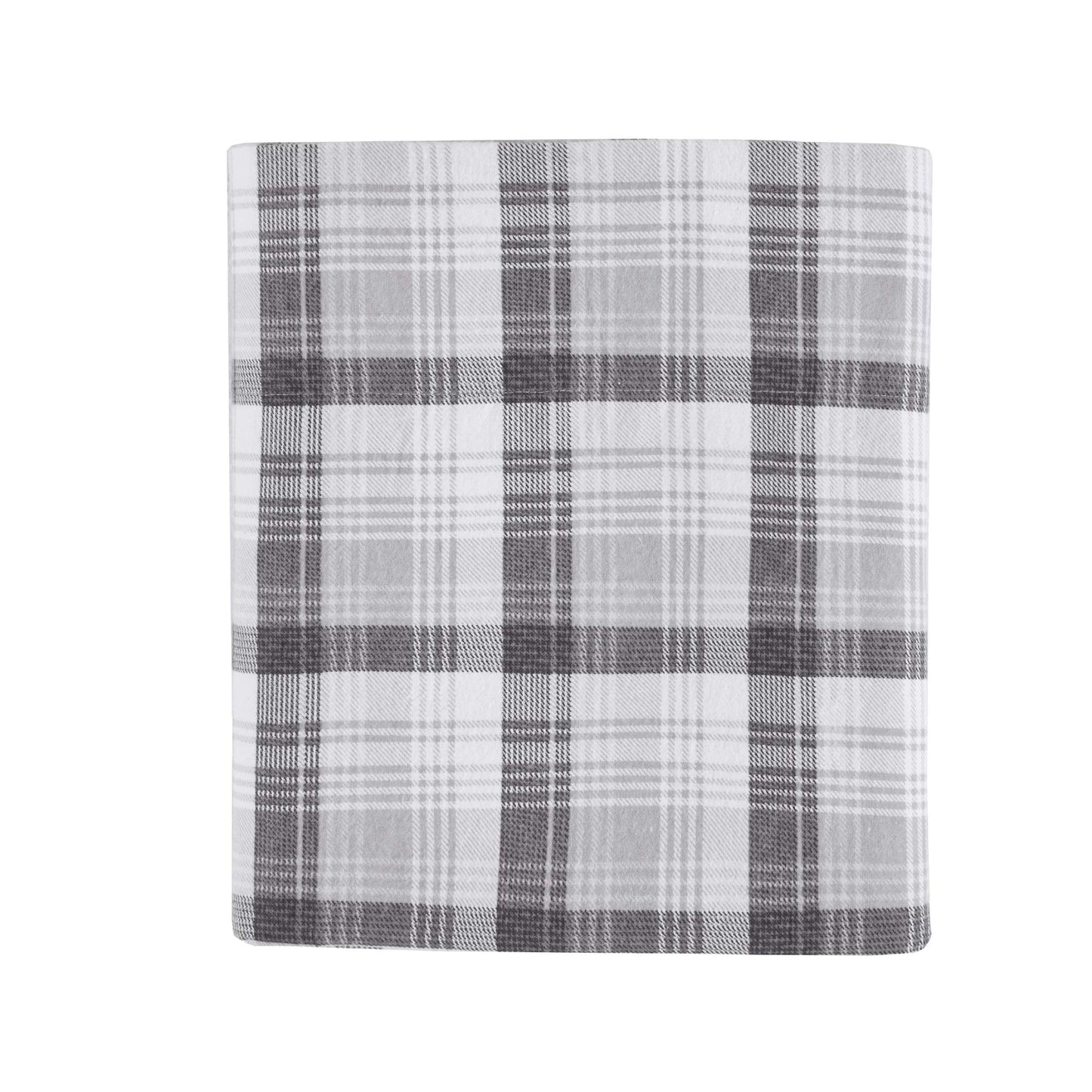Woolrich Cotton Sheet Set Cottage Charms Print, 100% Cotton Flannel Sheets Warm & Fuzzy Bedding Set Queen Size Sheets, Fitted Pocket Fits Up to 14" Mattress, Queen Grey Plaid, 4 Piece
