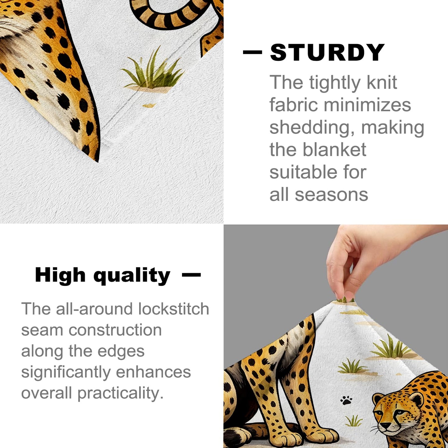 cromcu Cheetah Blanket for Women and Adults, Just a Girl Who Loves Cheetah Flannel Blankets, Safari Animal Gifts, Soft Warm Cozy Throws for Sofa Couch Bed Living Room Bedroom Home Decor 60" x 50"