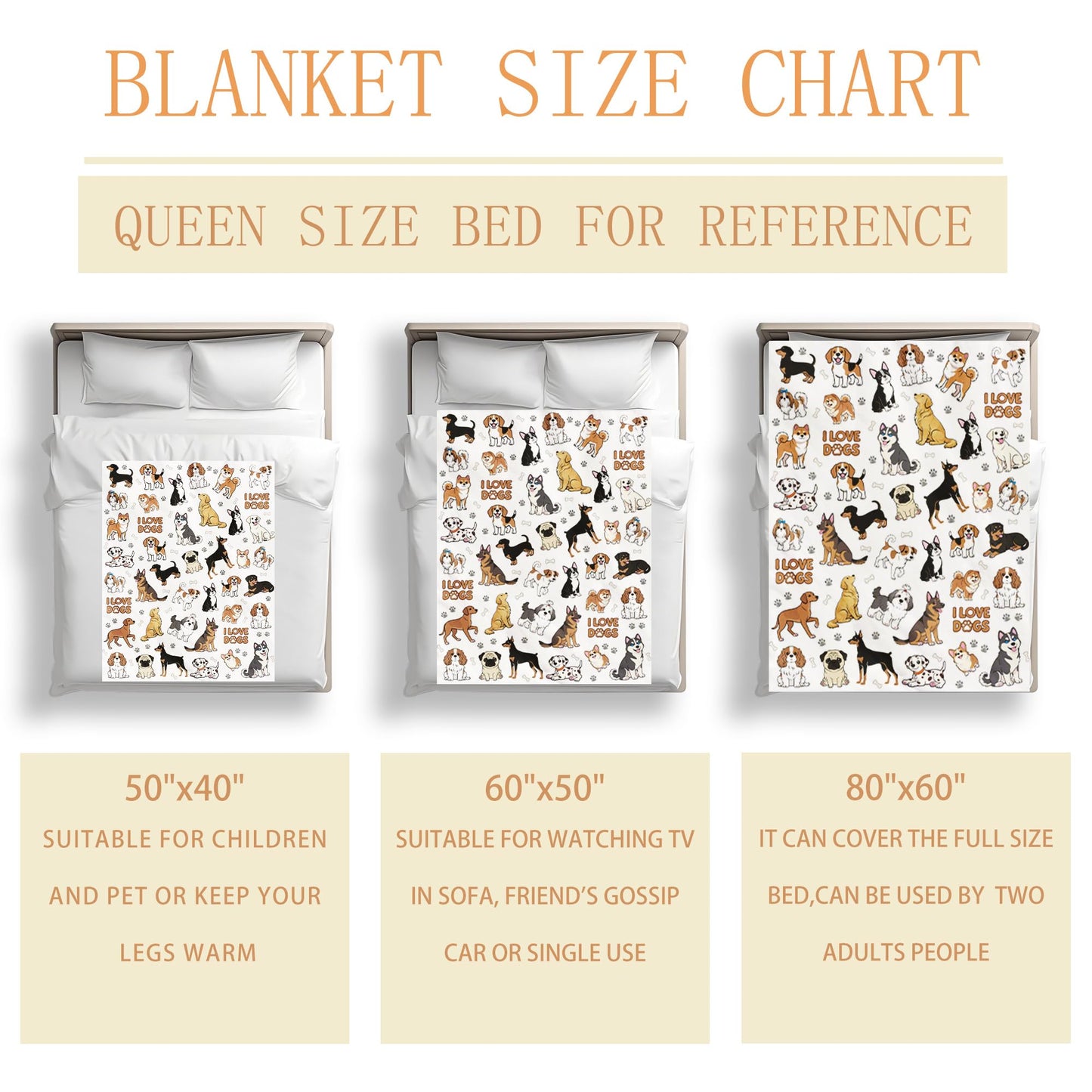 Dog Blanket Dog Gifts for Dogs Lovers Soft Flannel Dogs Stuff Throw Blanket Birthday Bedding Decor Gifts for Girls Women Kids 50"x40"