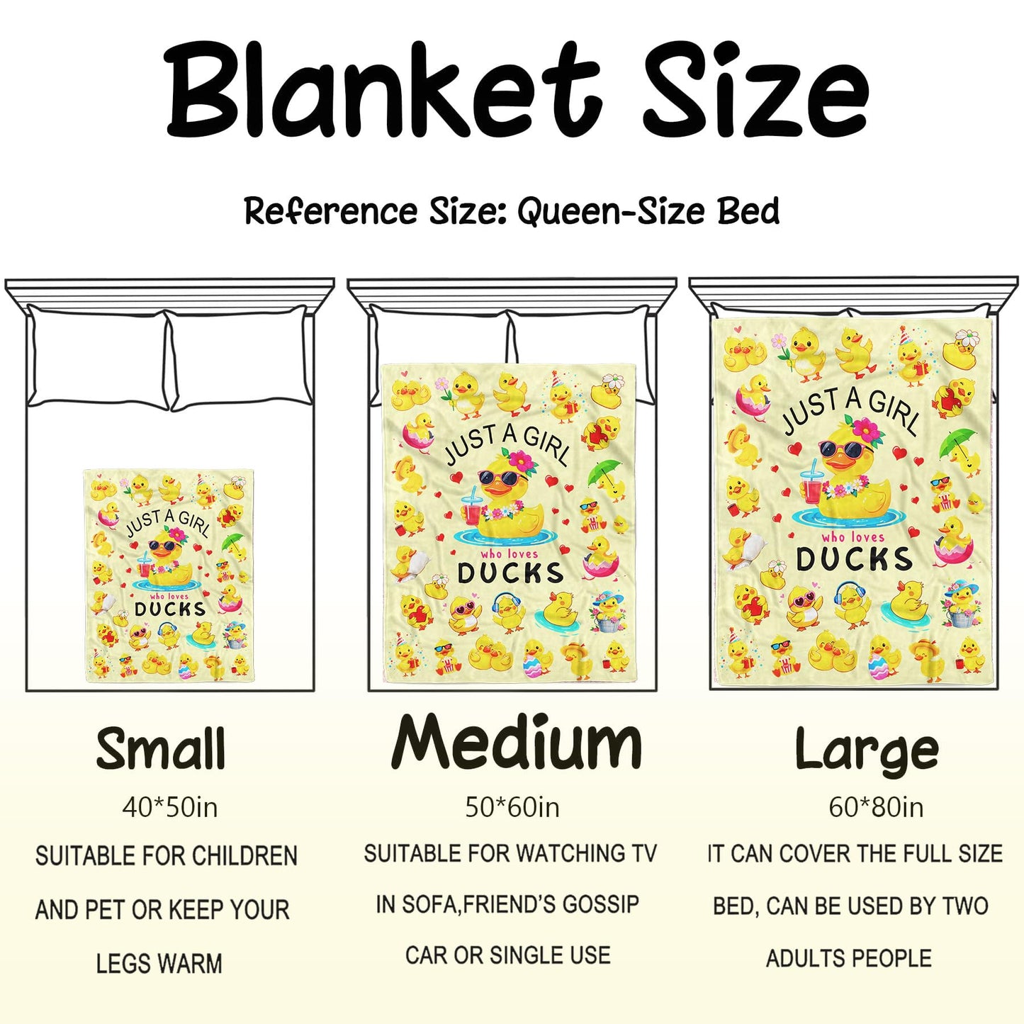 Duck Blanket Gifts for Duck Lover Ducks Themed Gifts for Women Kids Adults Soft Flannel Ducks Throw Blanket 50"x40"