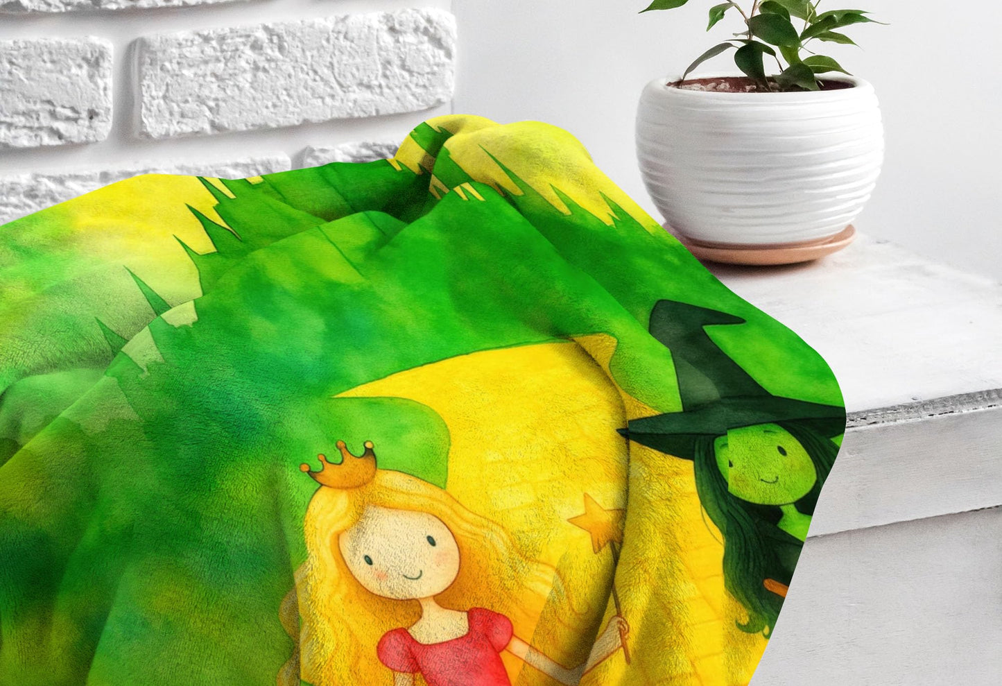Allenjoy Cute Witch Pink Princess Blanket 57"x50" - Soft Warm Throw Blankets for Couch Bed Living Room Home Office Bedroom Decor, Gifts for Women Teens Girls Fans Daughter, Durable Washable