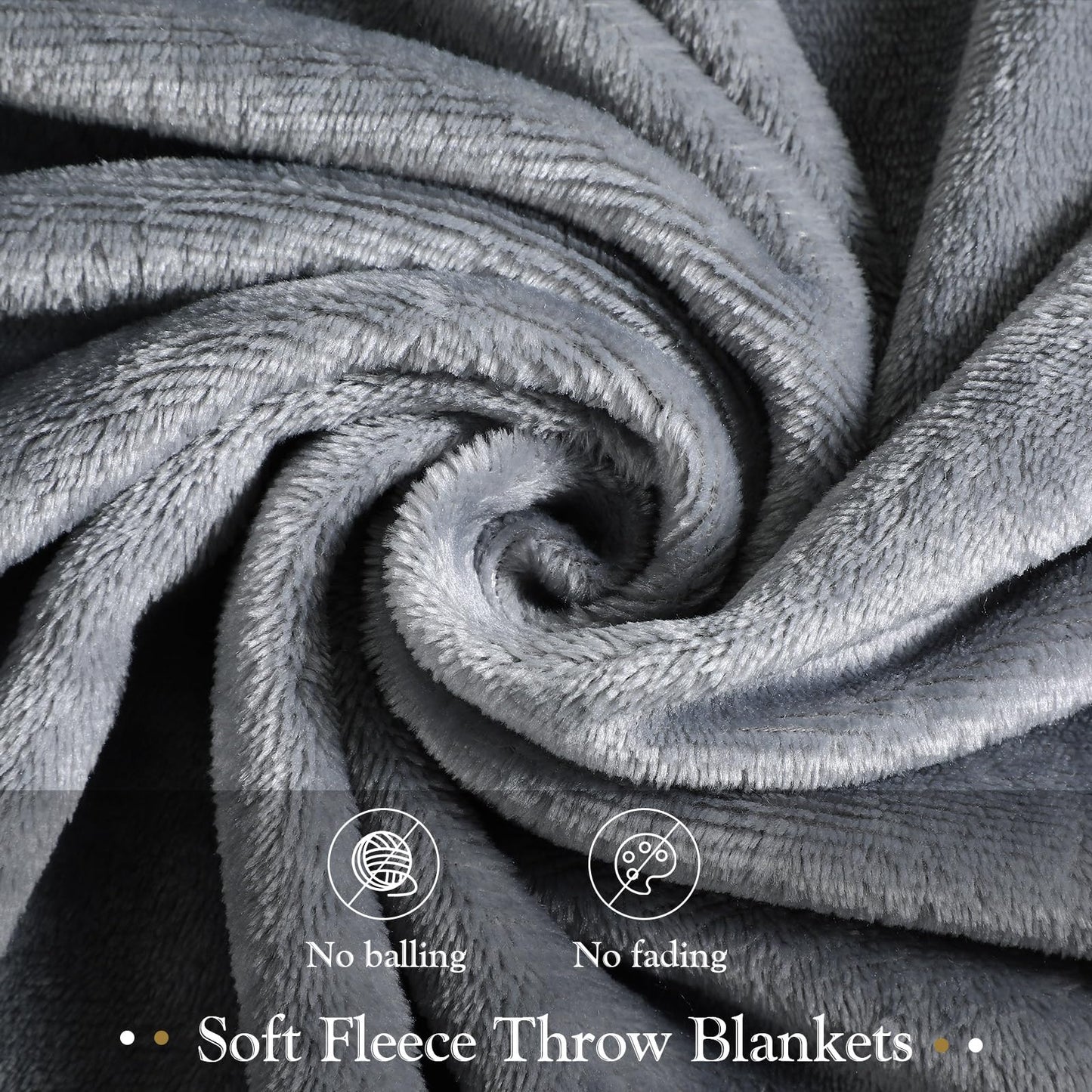 Peryiter 4 Pcs Fleece Throw Blanket Bulk Sofa Blanket Fuzzy Plush Warm Soft and Breathable Lightweight Throw Blankets for Couch for Living Room Bed Travel Couch Sofa(Multi Color,50'' X 70'')