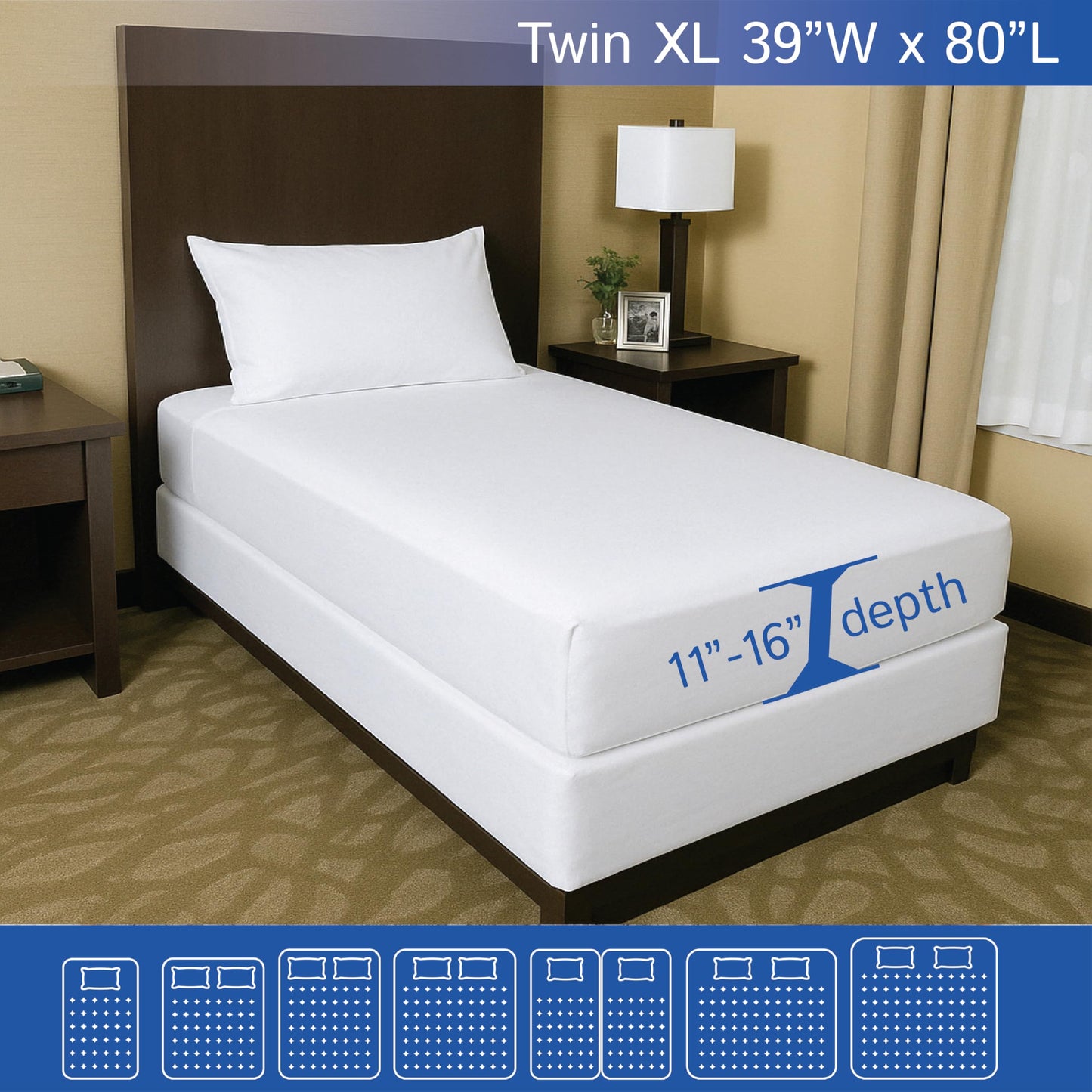 Twin Extra Long (XL) Mattress Protector Zippered Bed Bug Waterproof Encasement Hypoallergenic Premium Quality Cover Protects Against Dust Allergies White