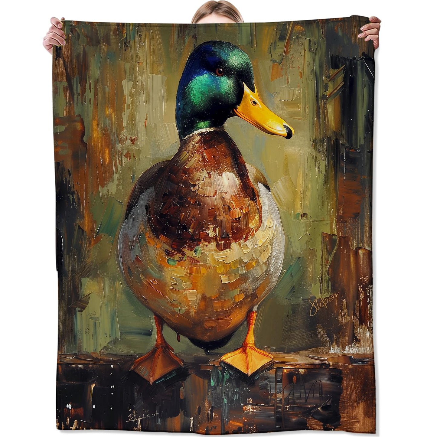 Duck Blanket for Couch,Bed,Sofa, Soft Cozy Duck Throw Blanket for All Season Duck Decor Duck Gift, Flannel Plush Blanket Lightweight Comfy for Adult Kids 50”×60”