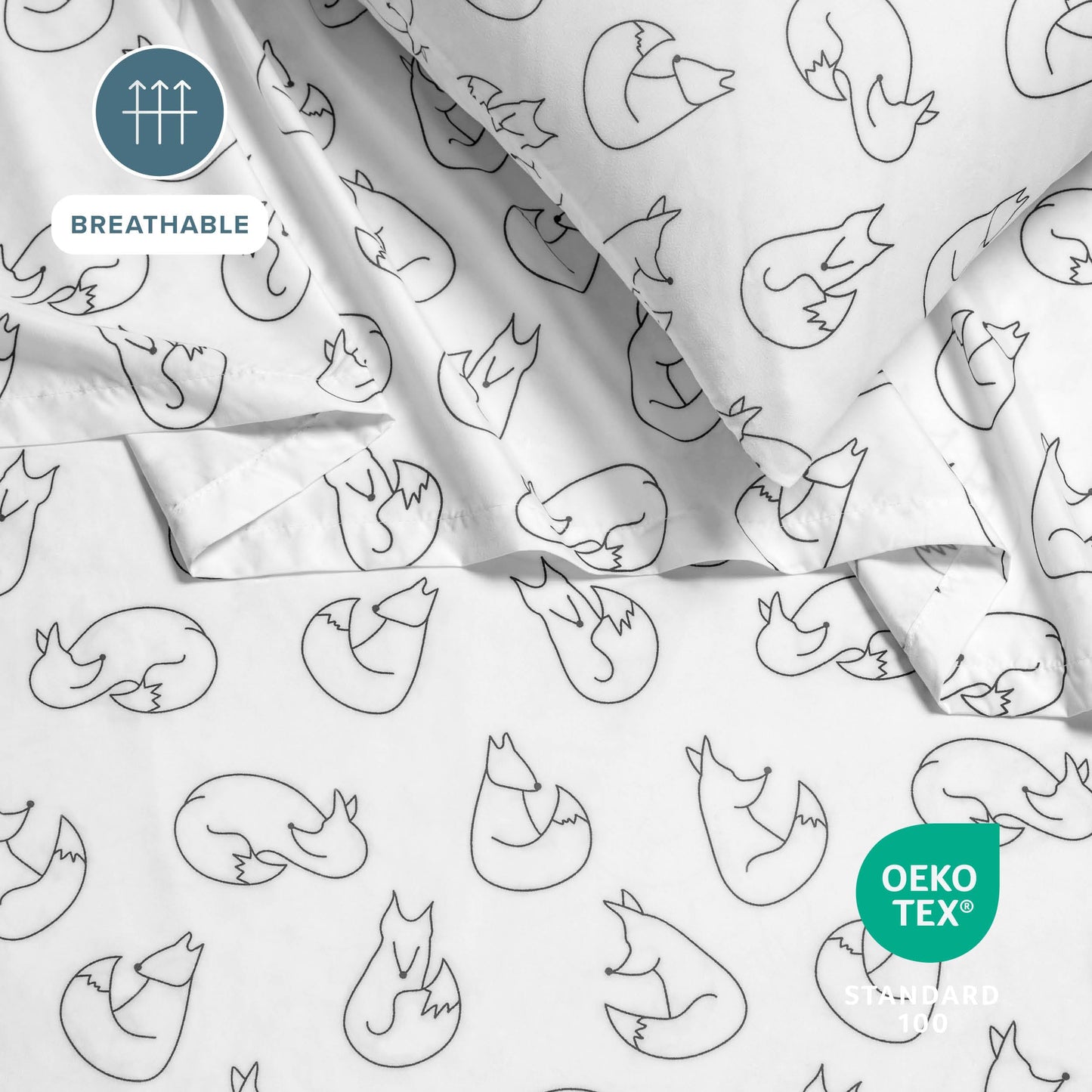 Bare Home Queen - Christmas Sheet Set - Luxury 1800 Ultra - Double Brushed Soft Microfiber - Deep Pockets - Easy Fit - 4 Piece Set - Holiday Bed Sheets (Queen, Feelin' Foxy)