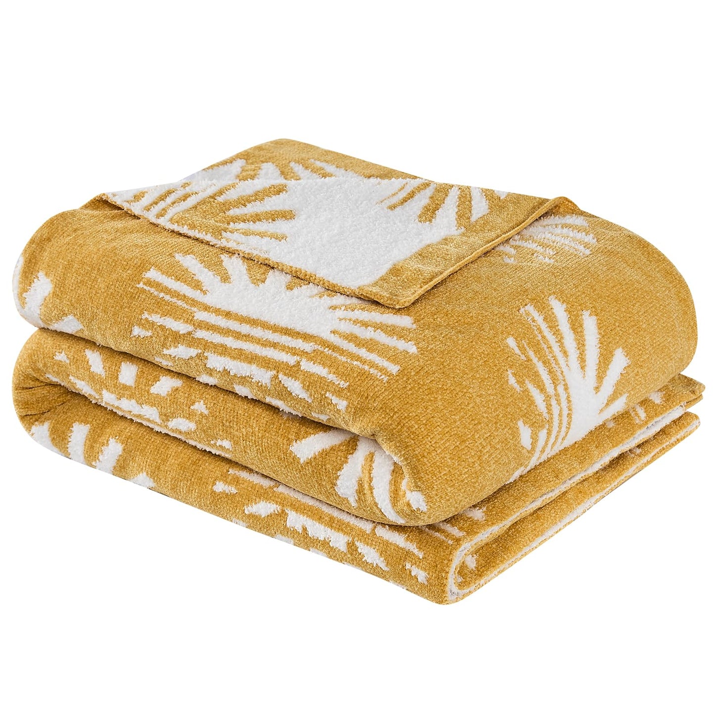 Cozzenity Throw Blanket, Chenille Microfiber Blankets for Couch, Soft Cozy Fluffy Warm Knitted Sunset Blanket for Sofa, Bed, Chair, Reversible Fuzzy Plush Lightweight Decorative Blanket, 50x60 inches