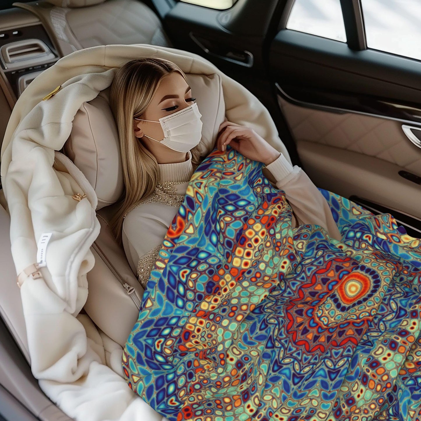 Mandala Blanket Gifts, Soft Flannel Throw Blanket for Couch, Bed, Travel, Living Room, Home Decor, Cozy Lightweight Warm Fluffy Fuzzy Blankets for Adults Women Girls (50×40 Inch, Mandala)